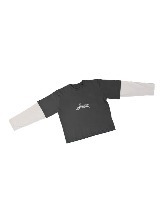 GiglioTigrato Double-Sleeved T-Shirt maglietta cotone verde kaki