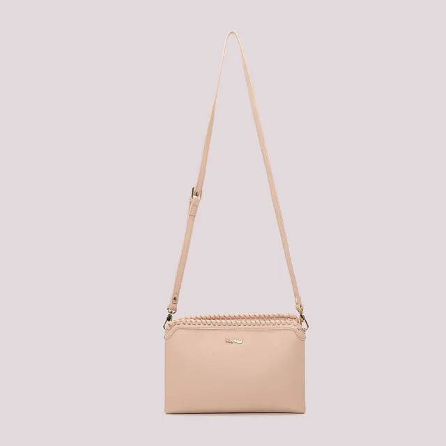 Mimi Mua Borsa a Tracolla con Bordo Intrecciato tracolla nero