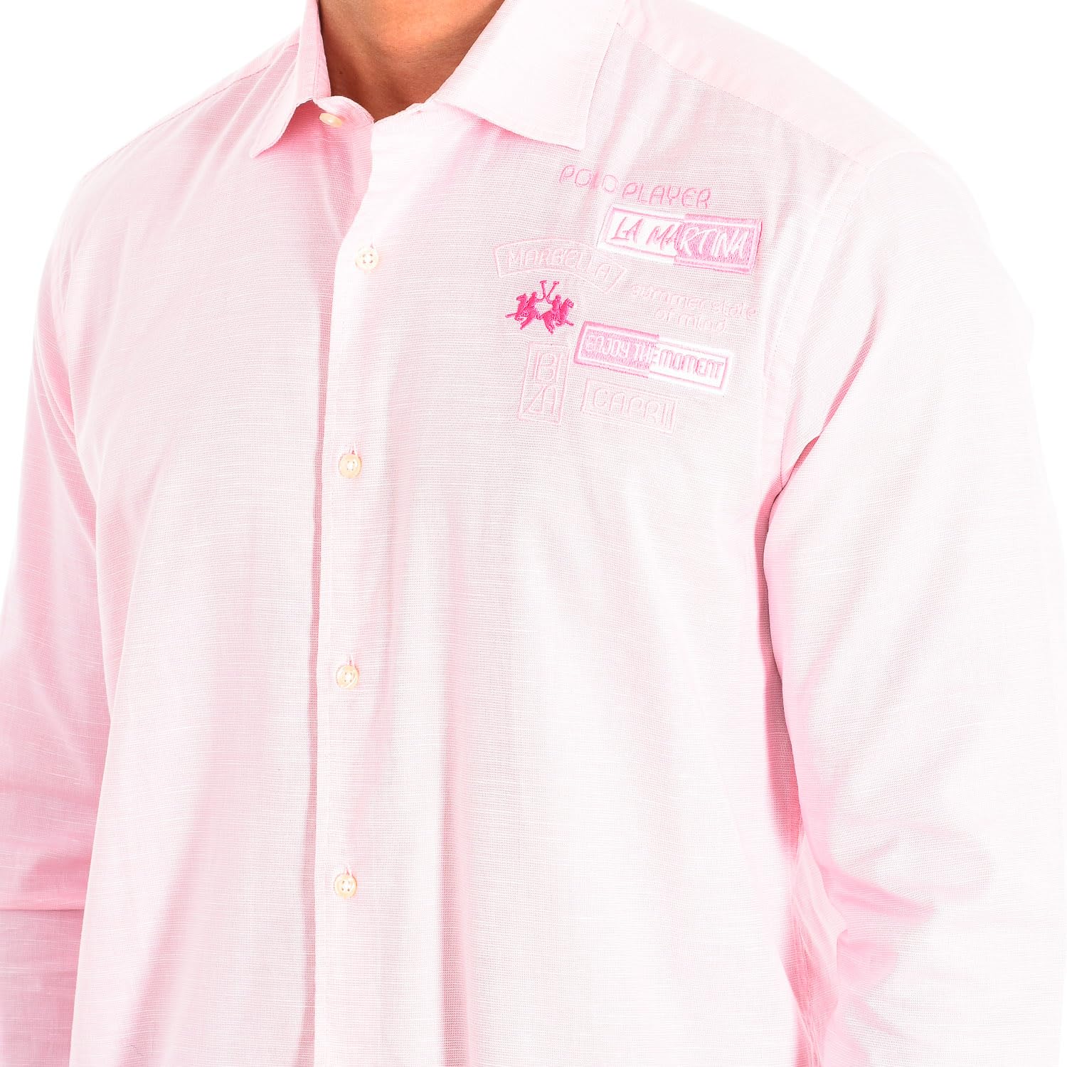 La Martina TMC602-OX083 camicia uomo L maniche lunghe elegante