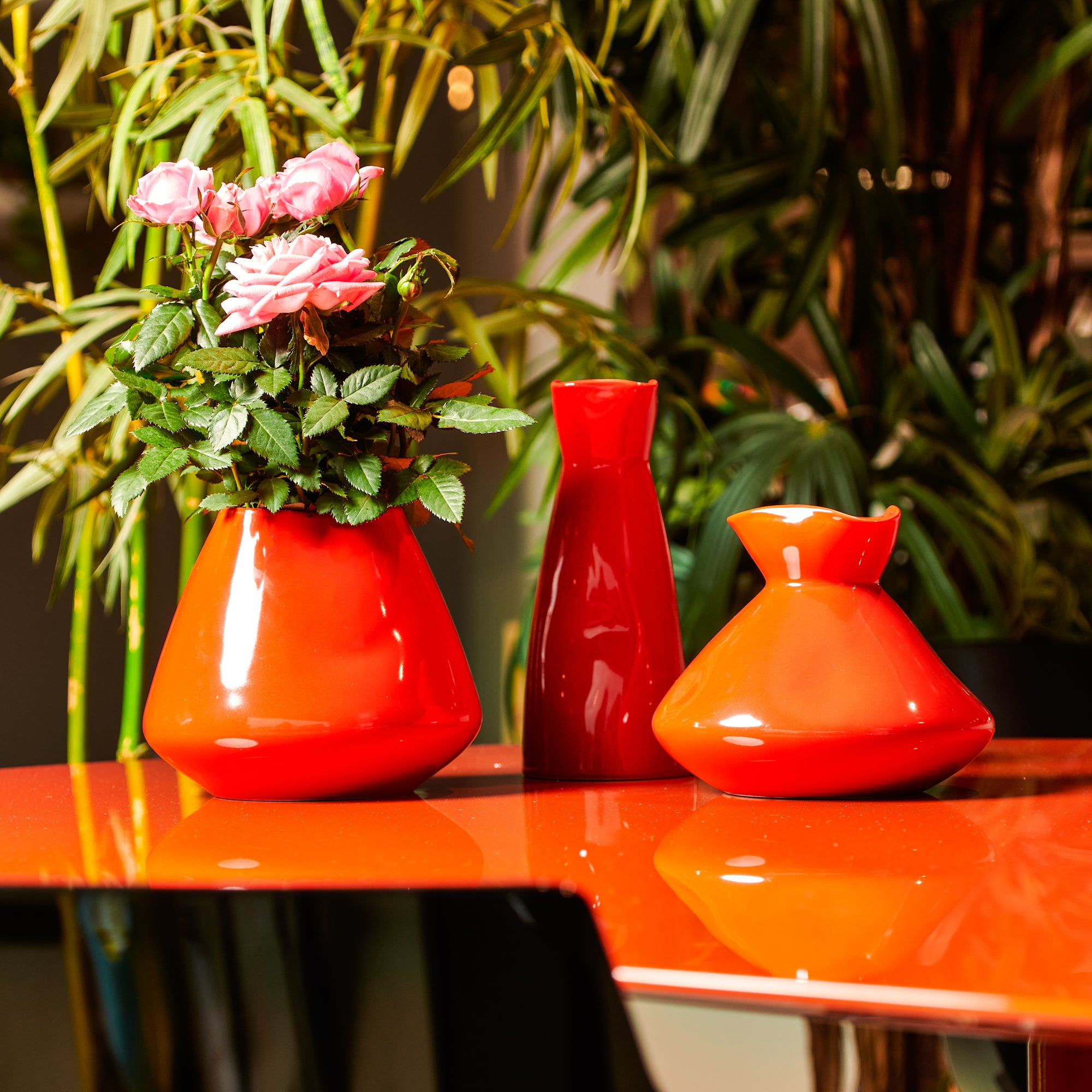 On Earth Soft vaso ceramica rosso 16,7 cm calice