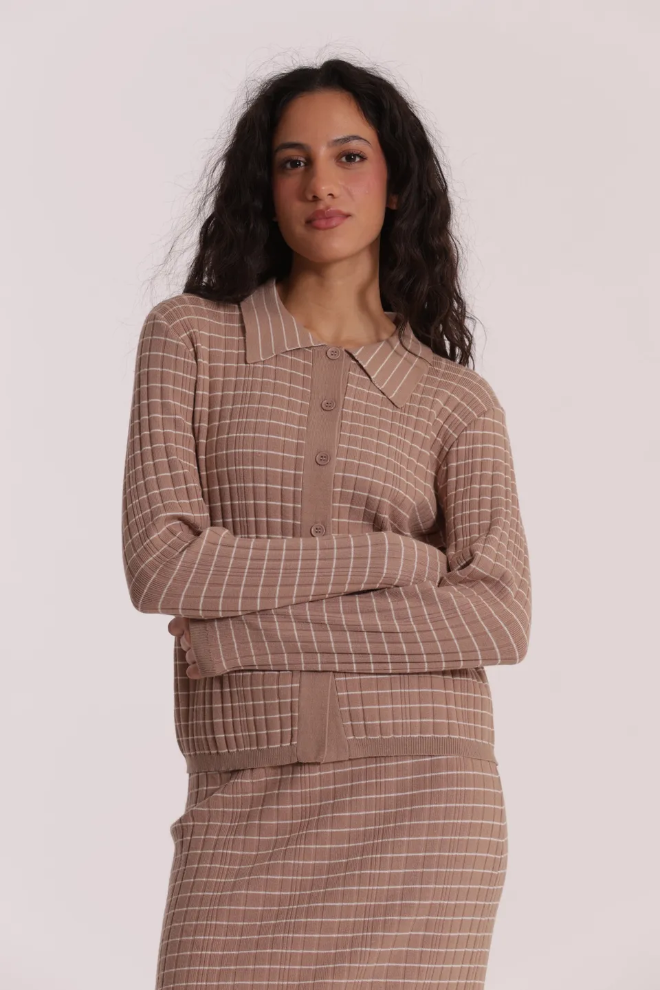 Mimi Mua Polo Righe maglia nero rigata viscosa