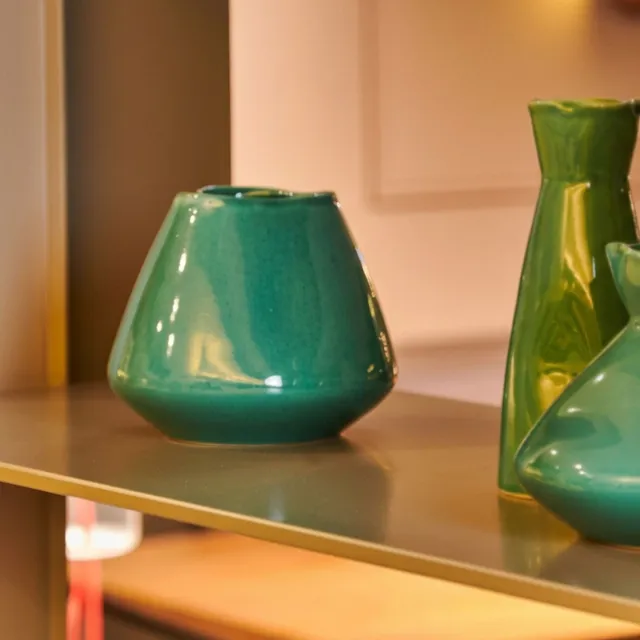 On Earth Soft vaso ceramica turchese 14,5 cm morbido