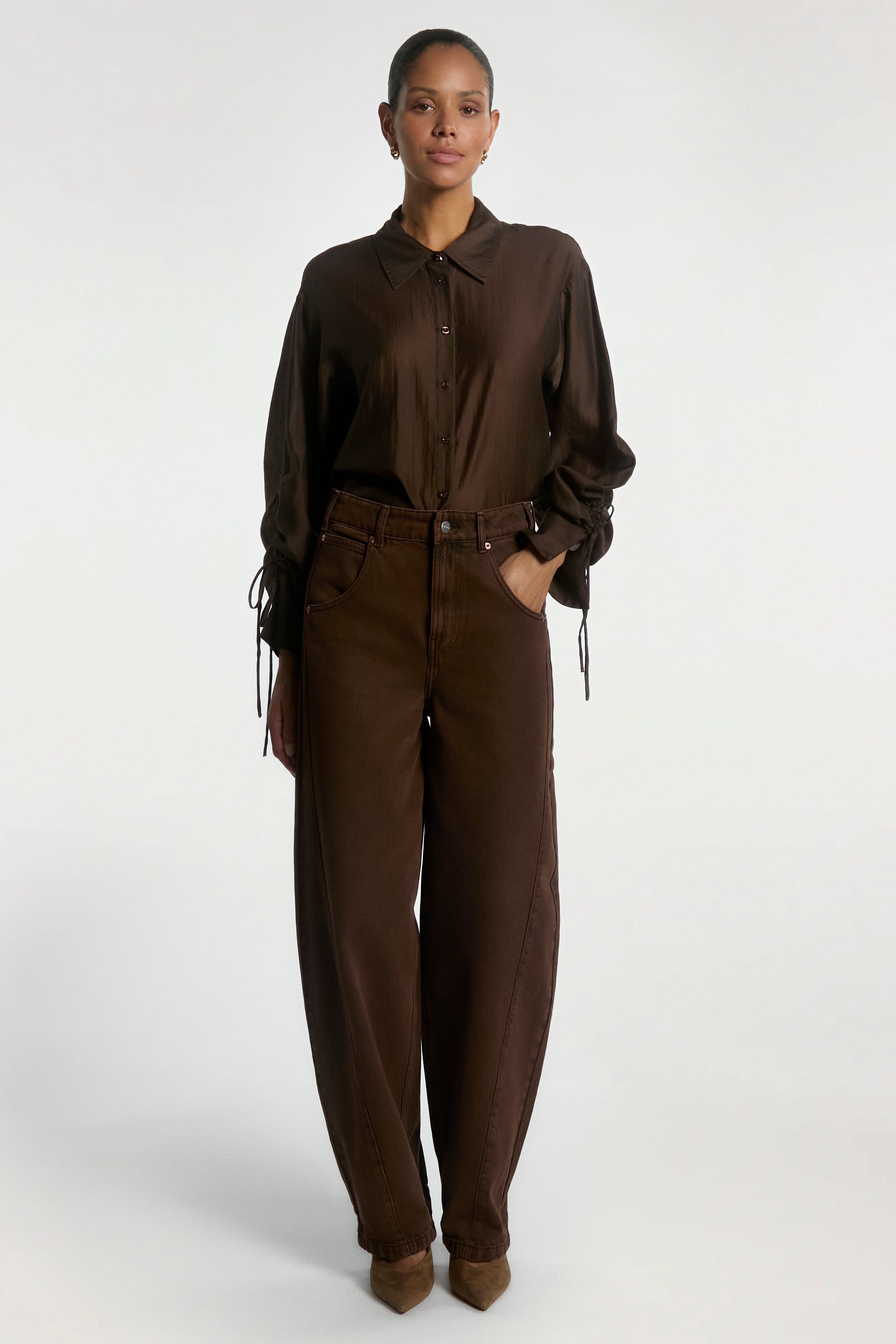 Aaiko Marel camicia marrone moka scuro