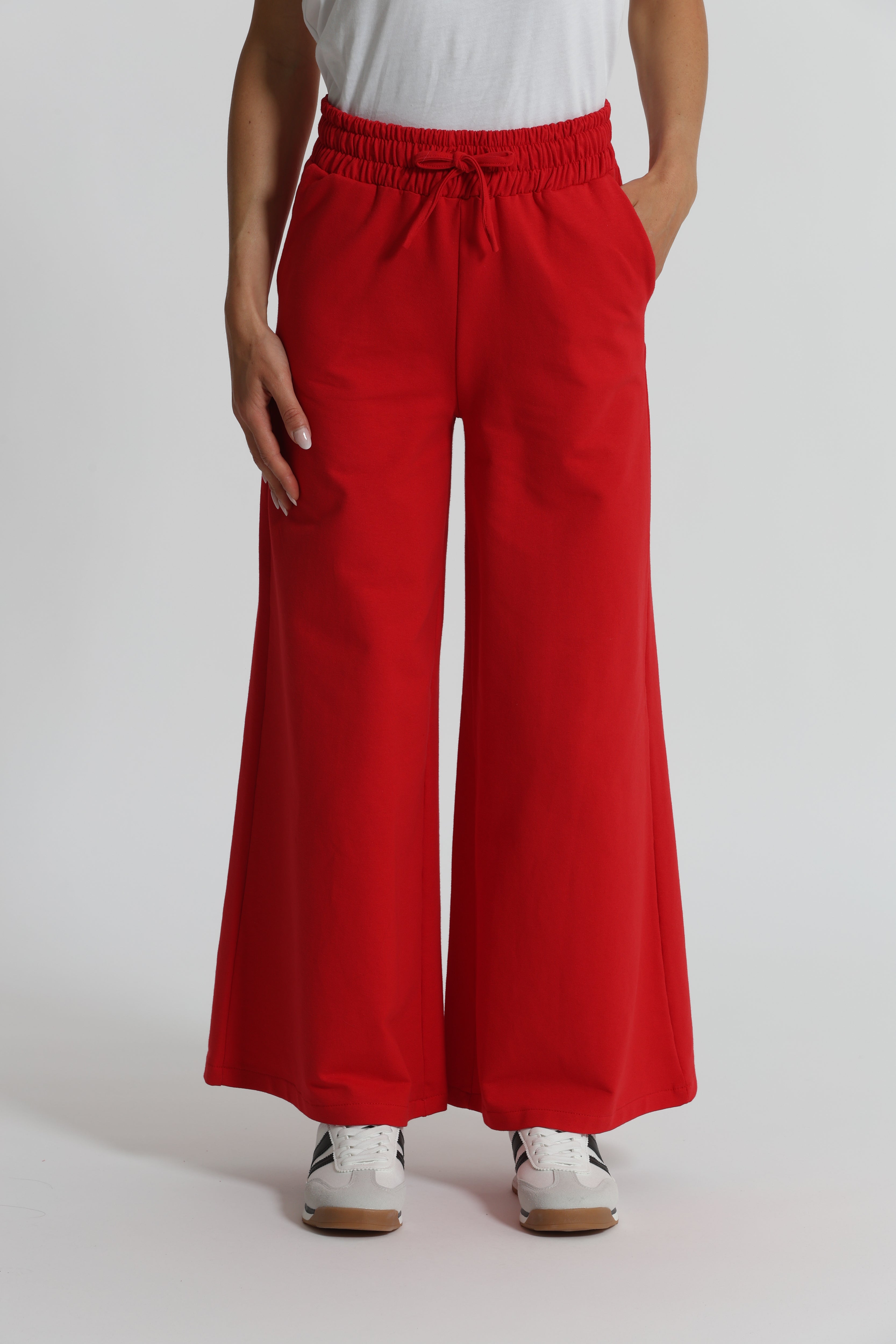 Mimi Mua Pantalone Felpa Coulisse Cotone Rosso