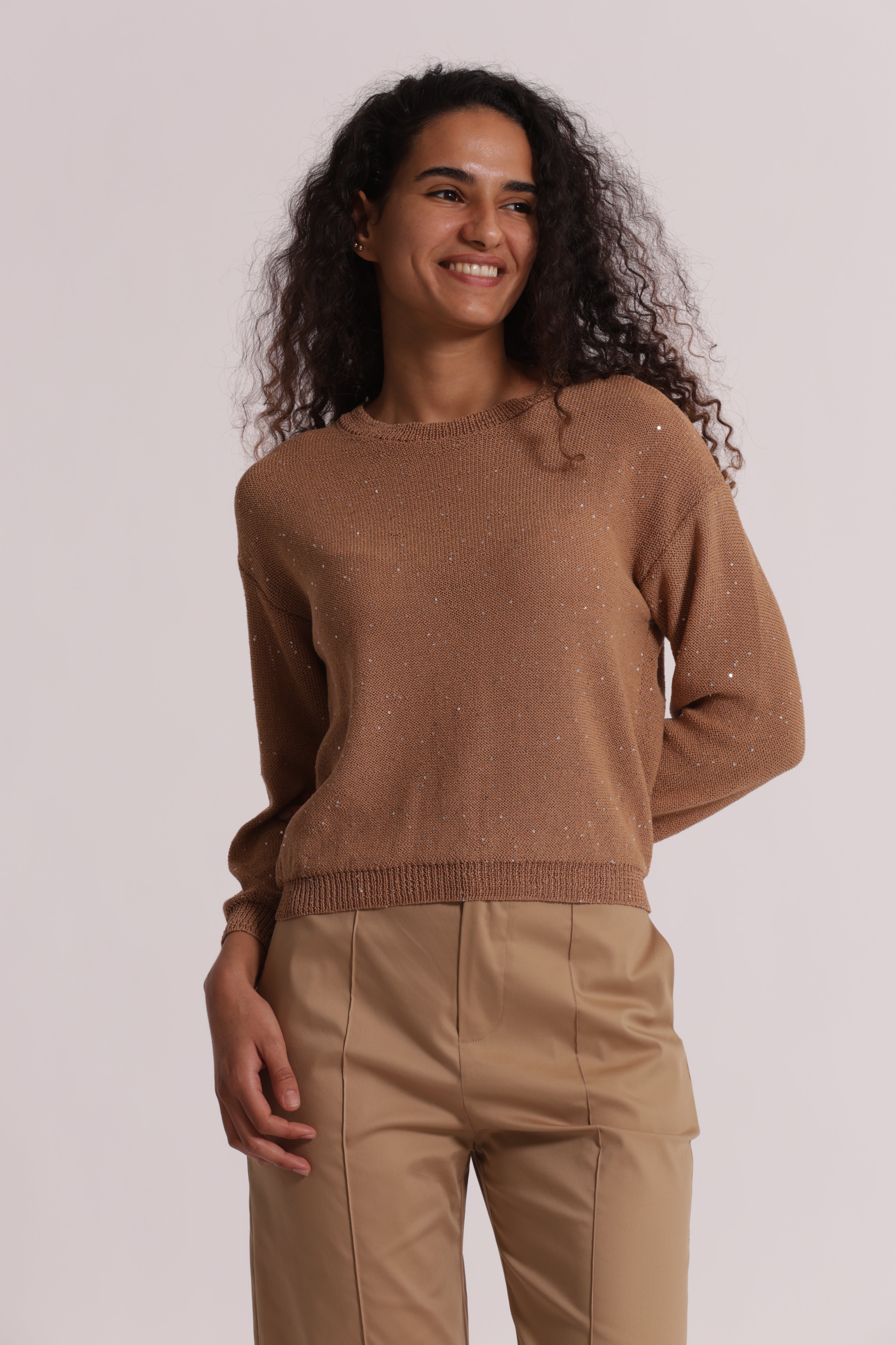Mimi Mua Maglia Trasparente Paillettes Maglia Sera