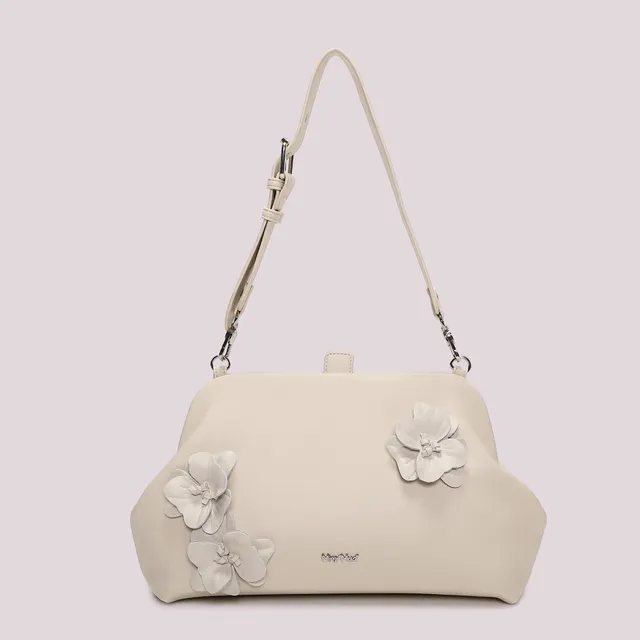 Mimi Mua Bauletto borsa nera con fiori