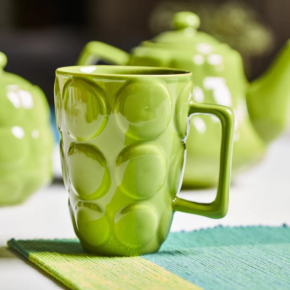 On Earth Cooperative Collection Echini mug verde 8,5 cm ceramica