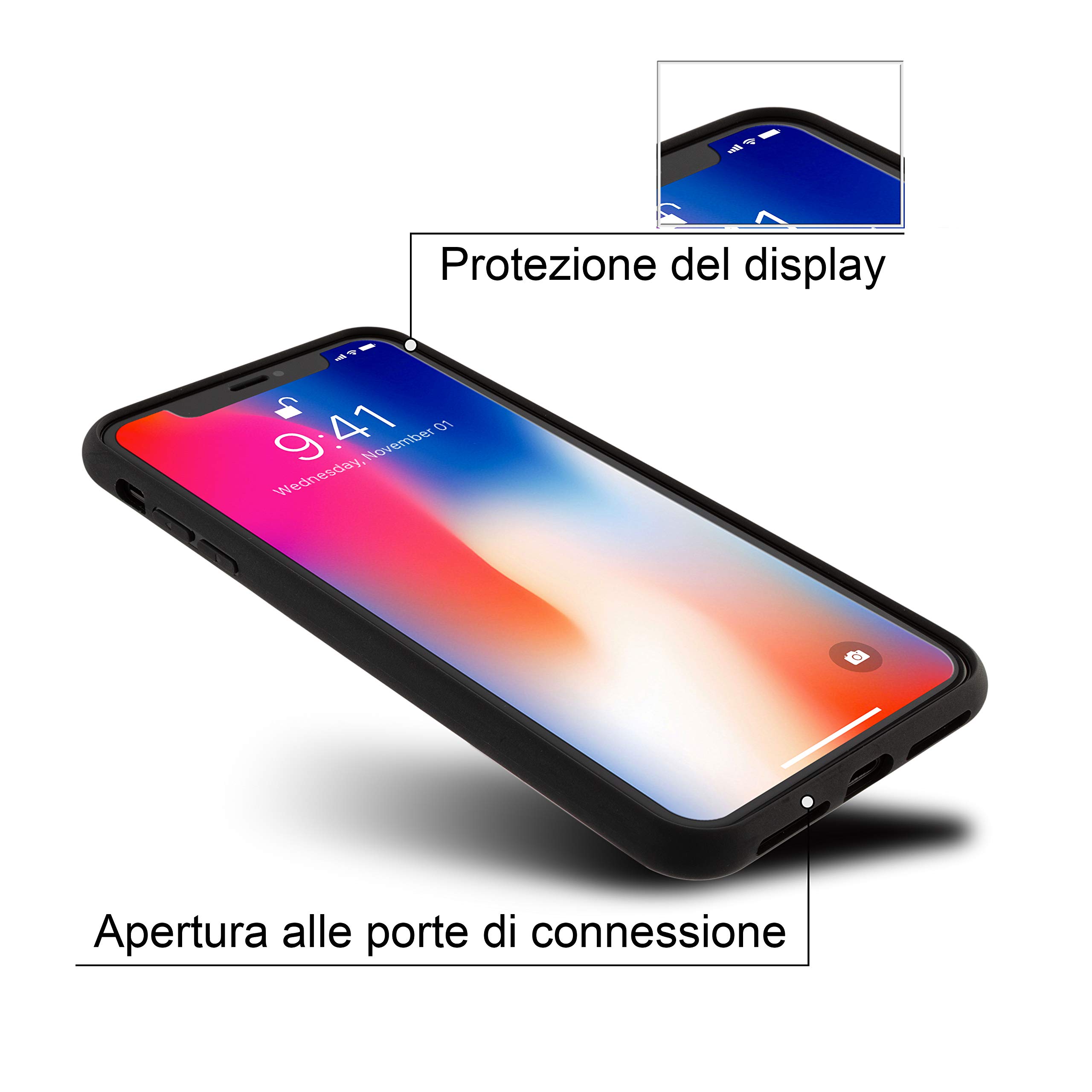 Marcelo Burlon County of Milan 3D Cross cover iPhone X/XS + vetro antiurto