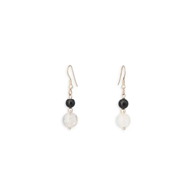 On Earth Mare orecchini pietre nere 4 cm