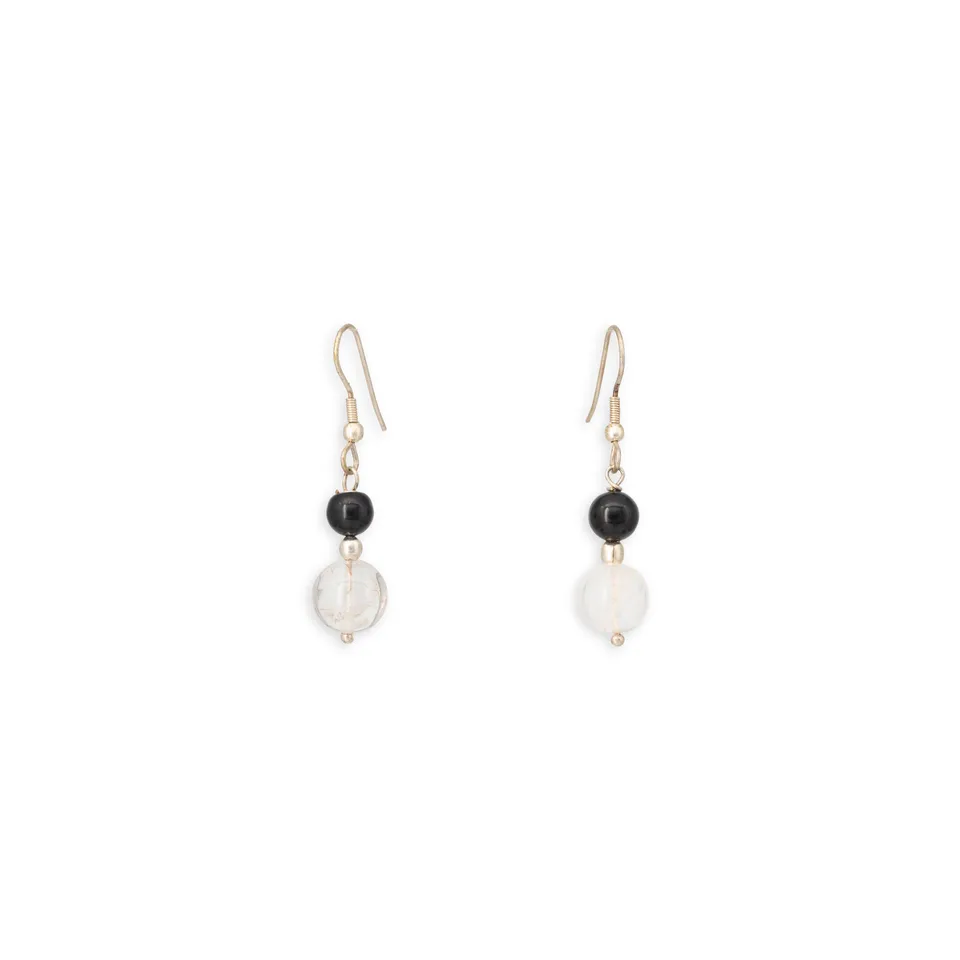 On Earth Mare orecchini pietre nere 4 cm