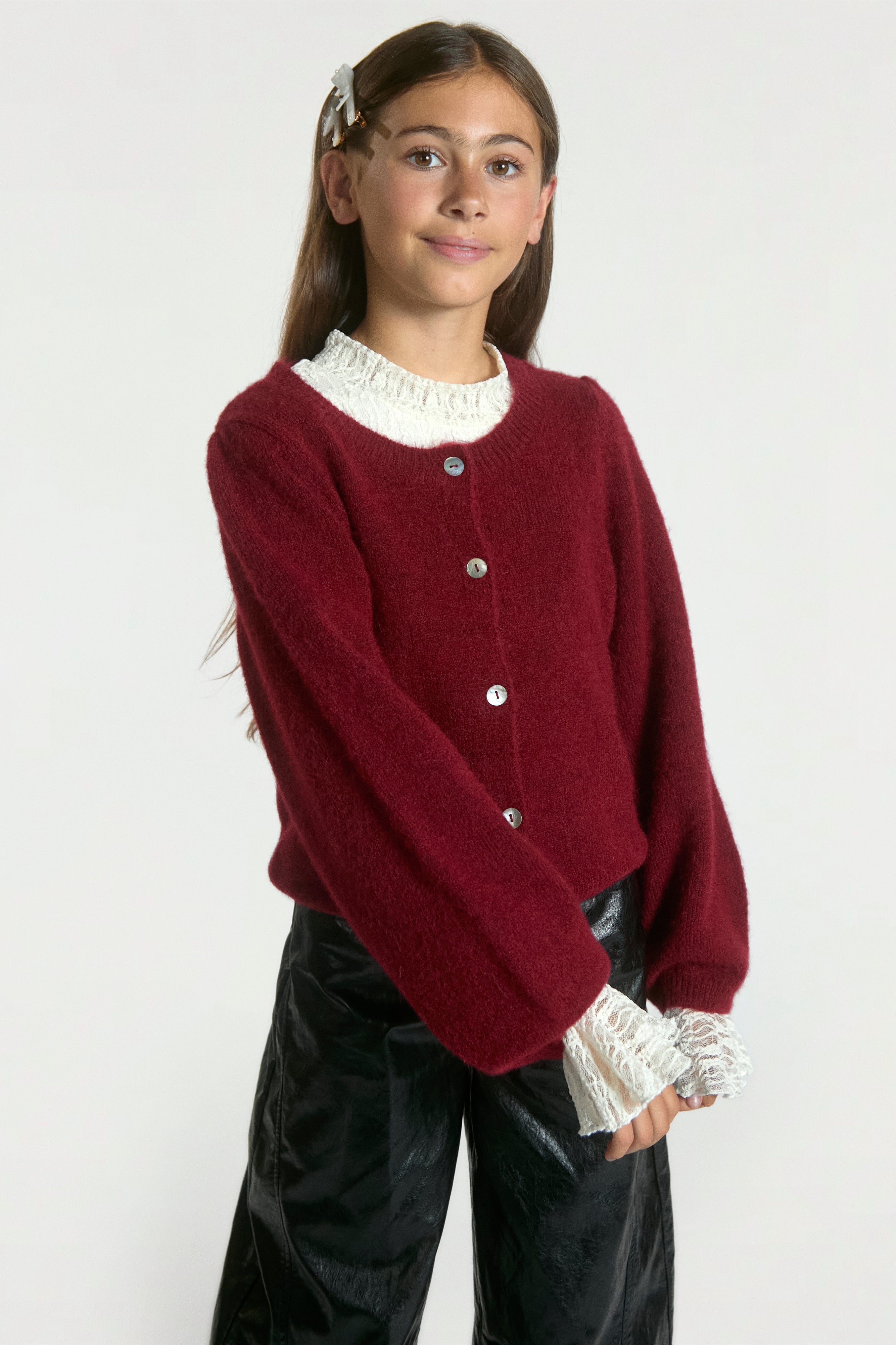 Aaiko Quinn pantaloni neri effetto pelle