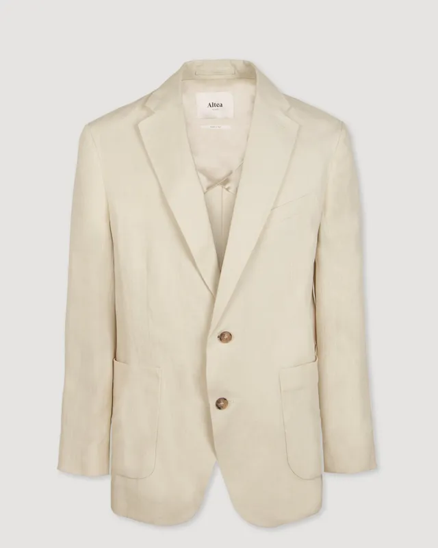 Altea Aston blazer in lino panna fodera regular