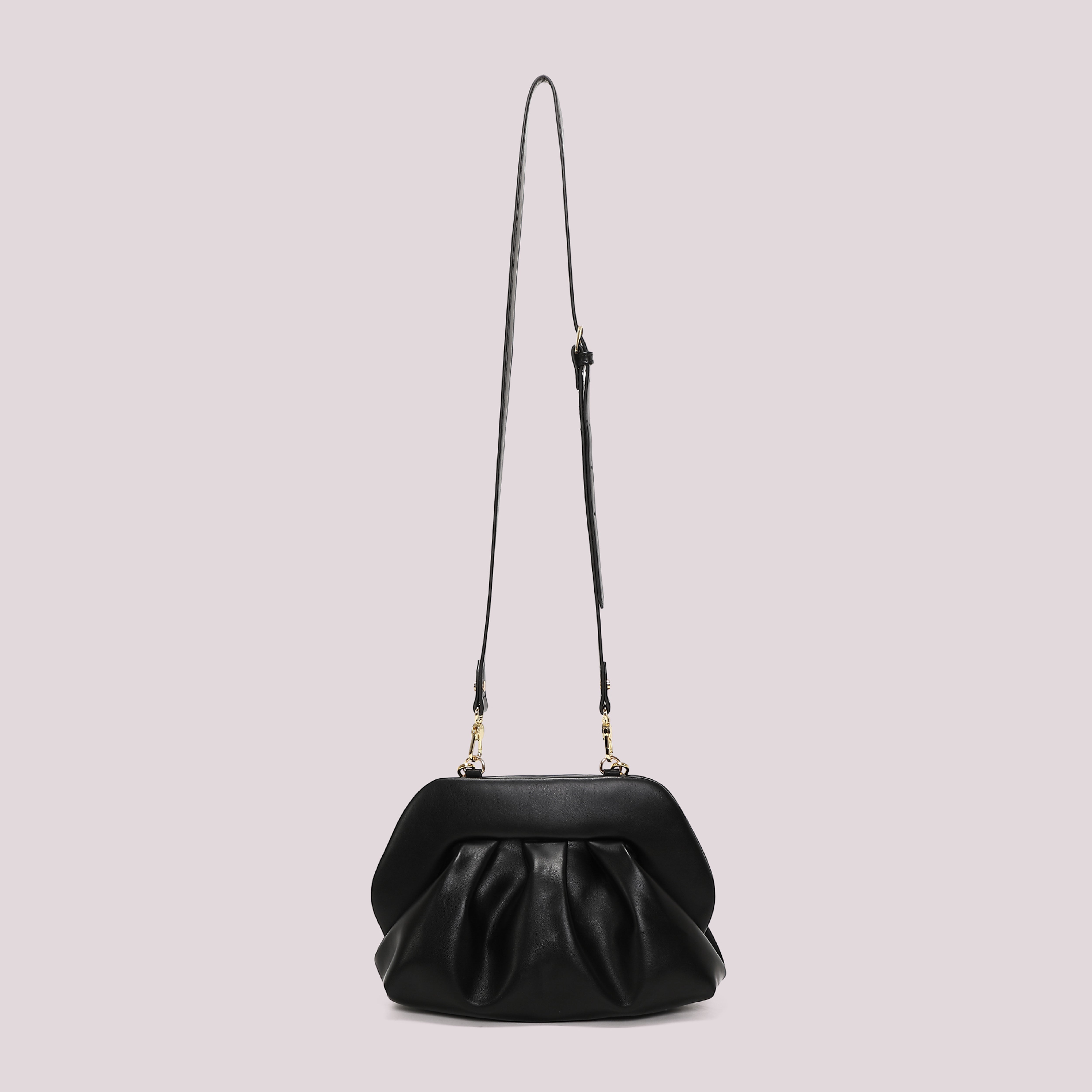 Mimi Mua Borsa Clutch Bombata Nera