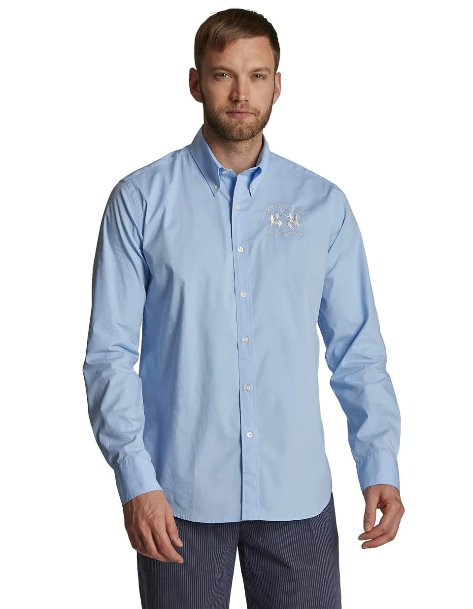 La Martina RAF Camicia casual manica lunga blu taglia L