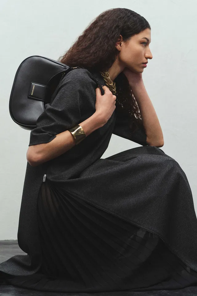 Semicouture Isobel borsa hobo nera zip