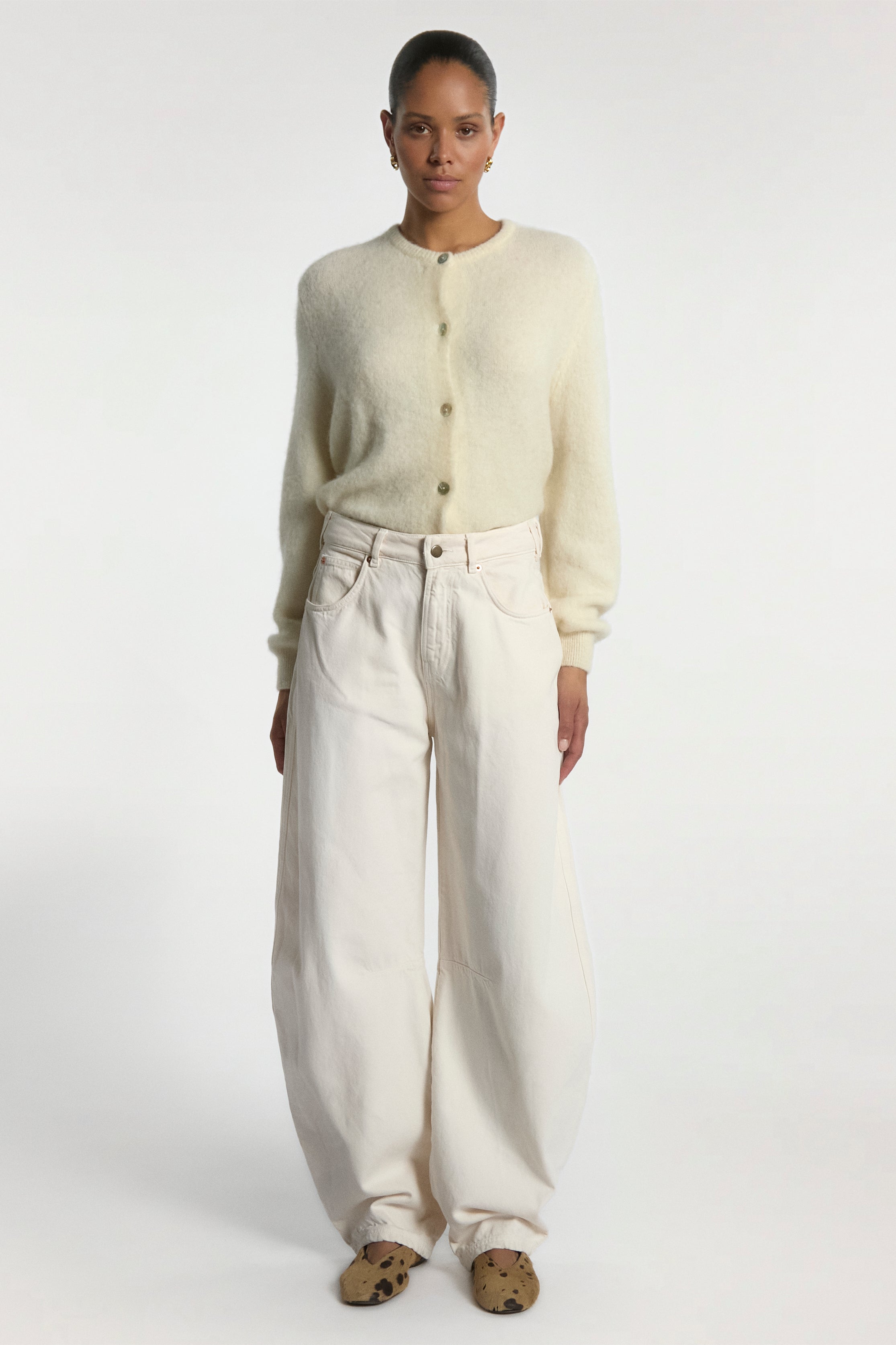 Aaiko Lorys cardigan lana alpaca crema