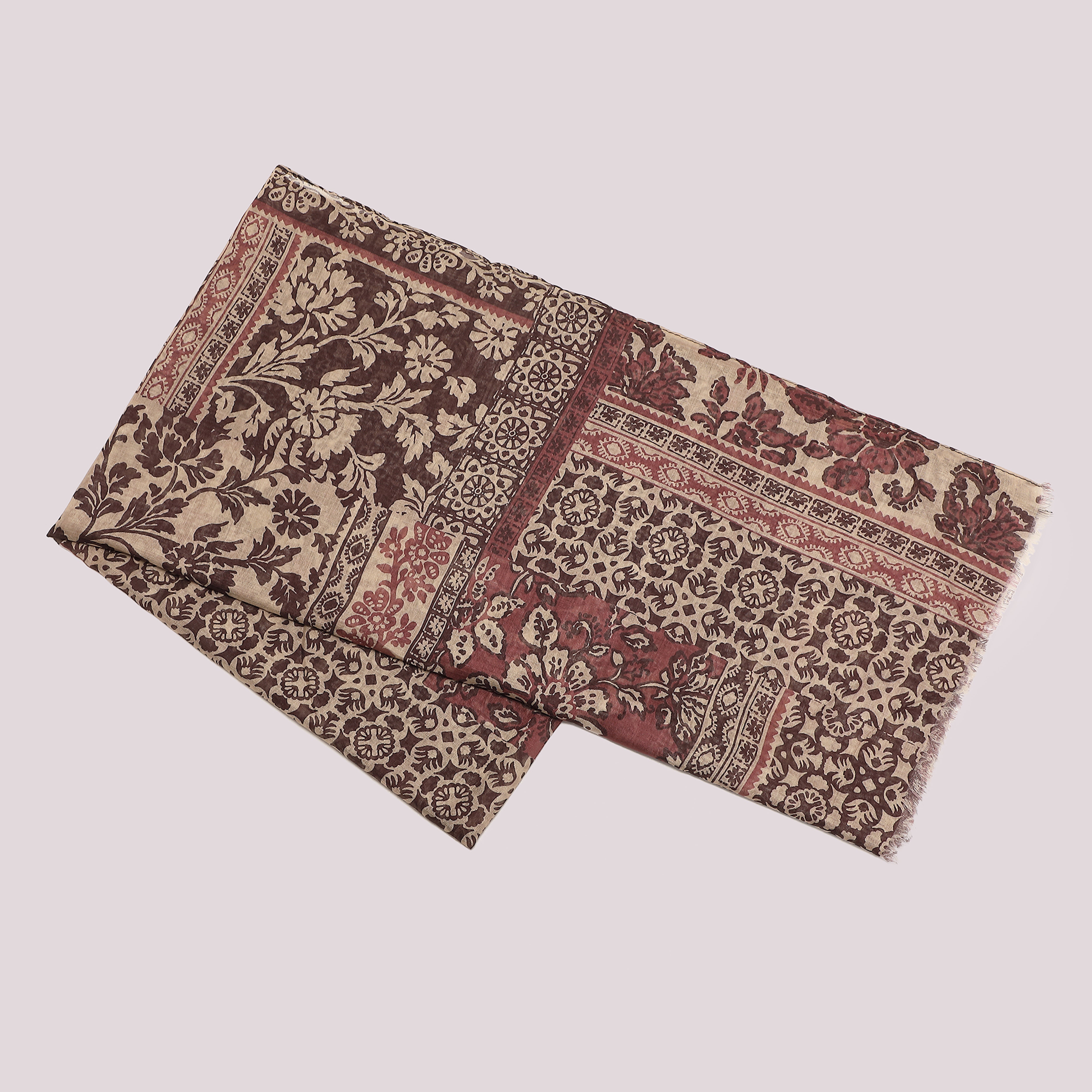 Mimi Mua Foulard Patchwork Floreale Prugna 180x80