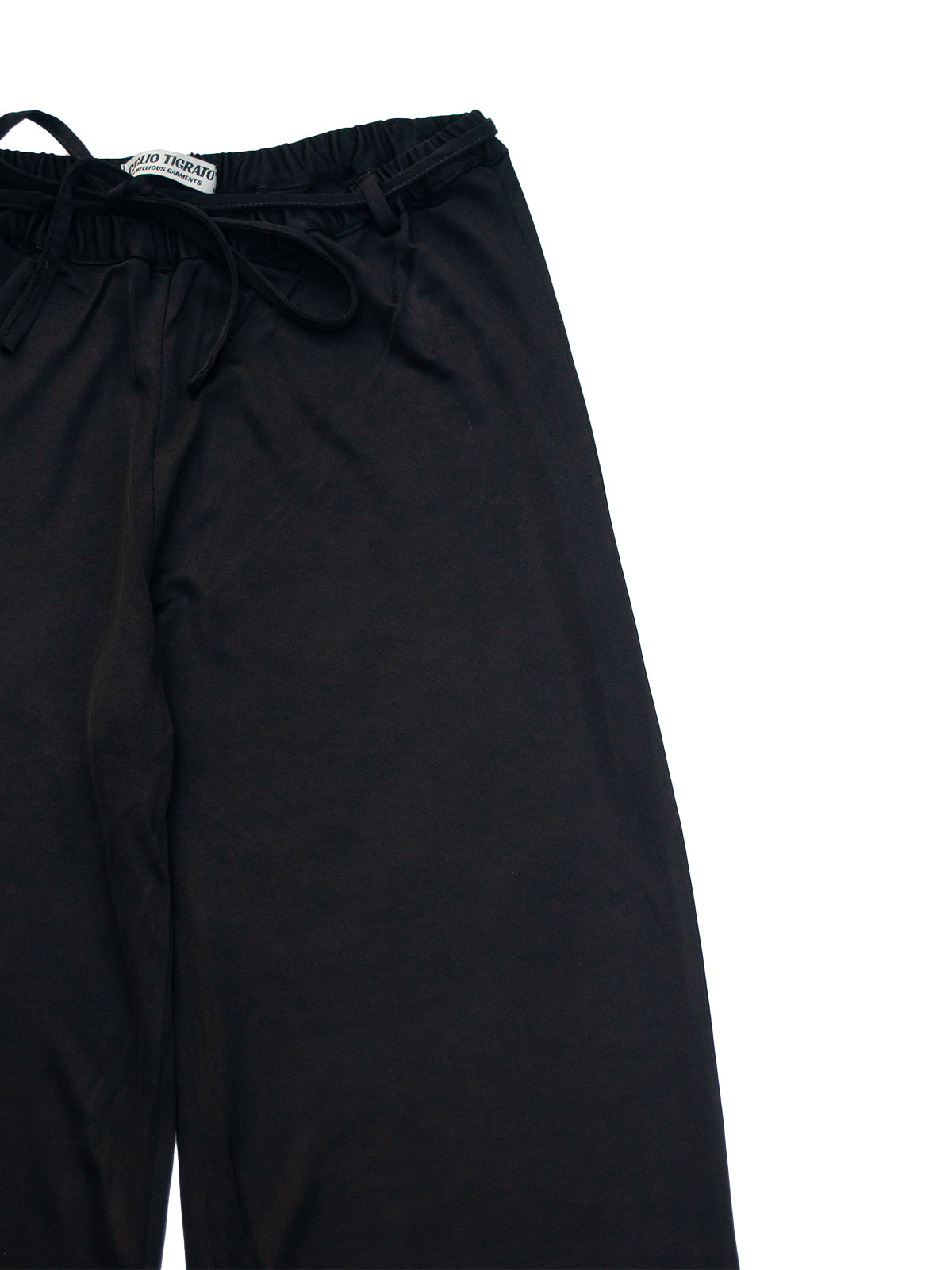 Giglio Tigrato Wudang pantaloni neri viscosa upcycled