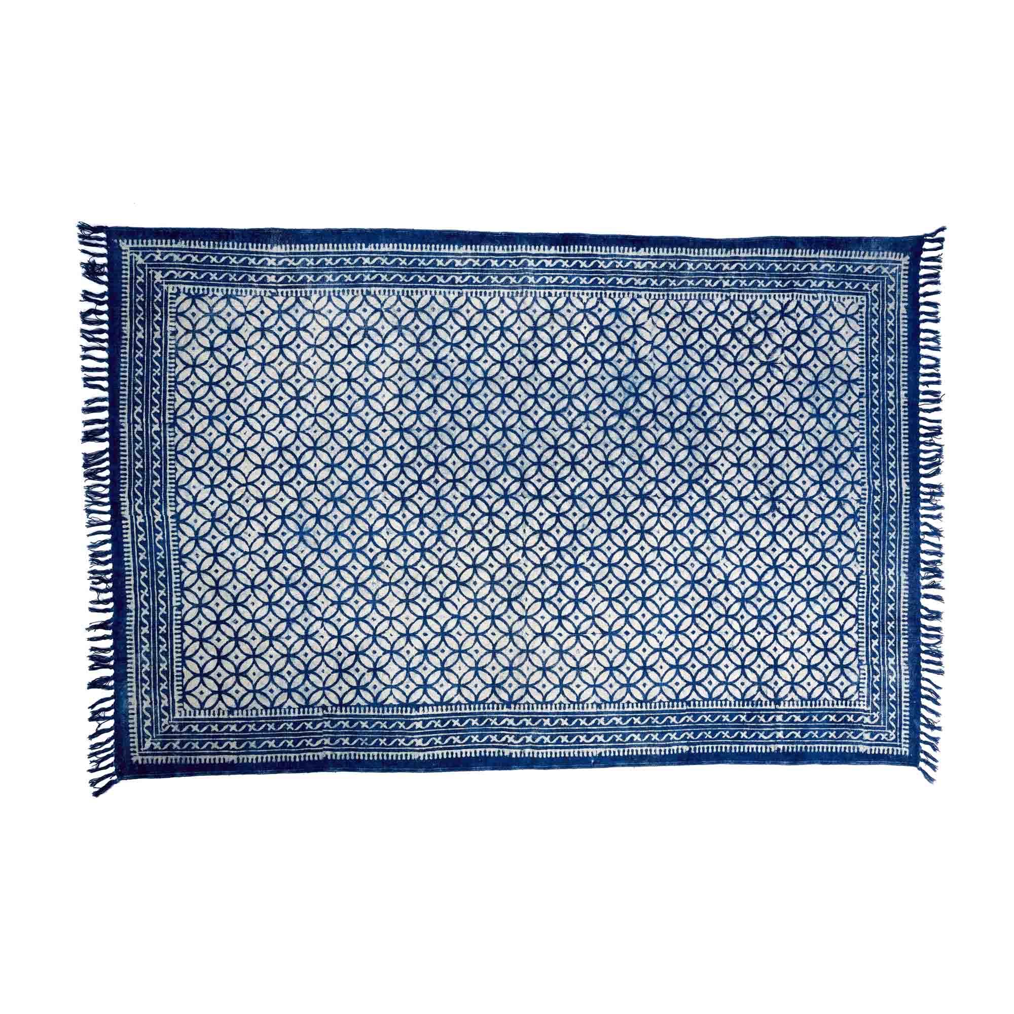 On Earth Cooperative Collection Indaco tappeto cotone blu 180x130 cm