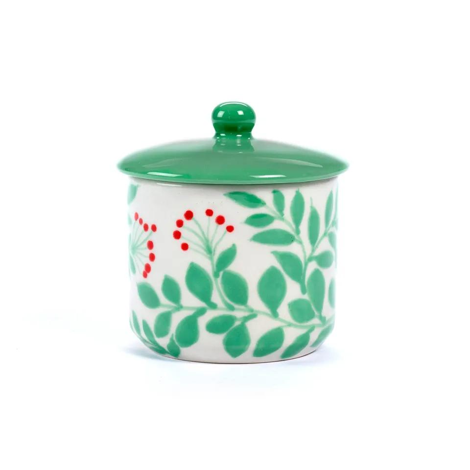 On Earth Cooperative Collection Flora barattolo ceramica verde
