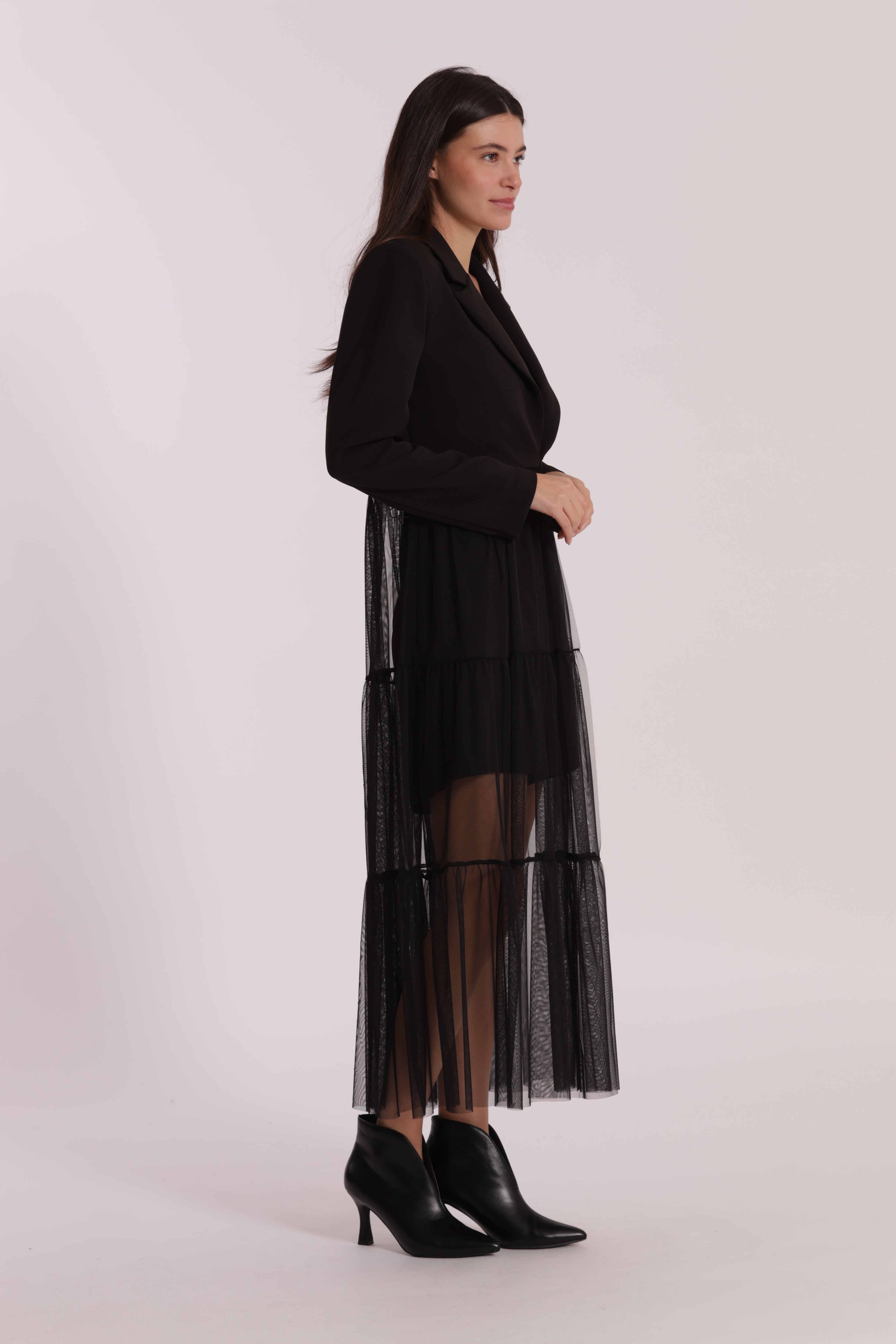 Mimi Mua Giacca Lunga giacca tulle nero