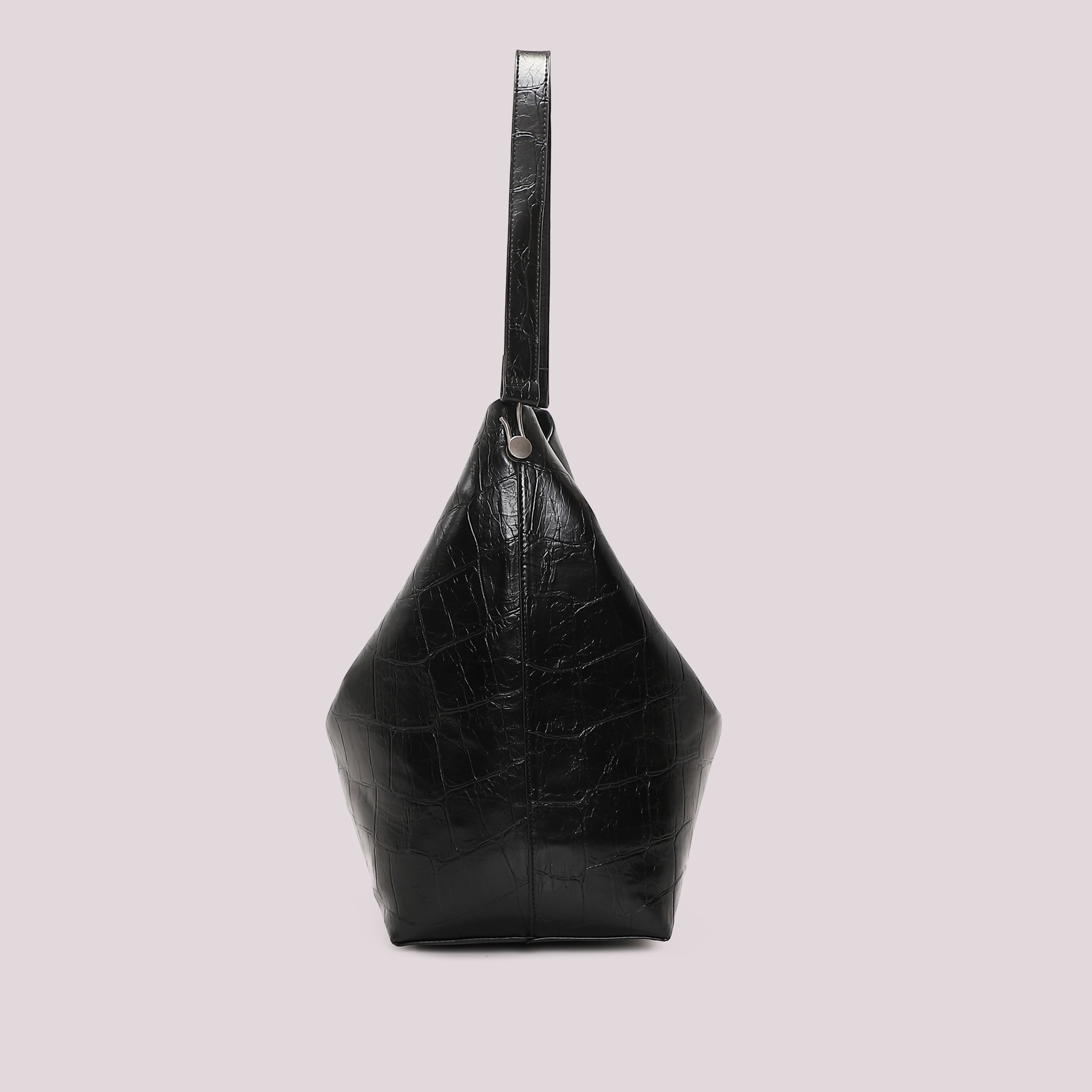 Mimi Mua borsa sacca effetto cocco nero capiente