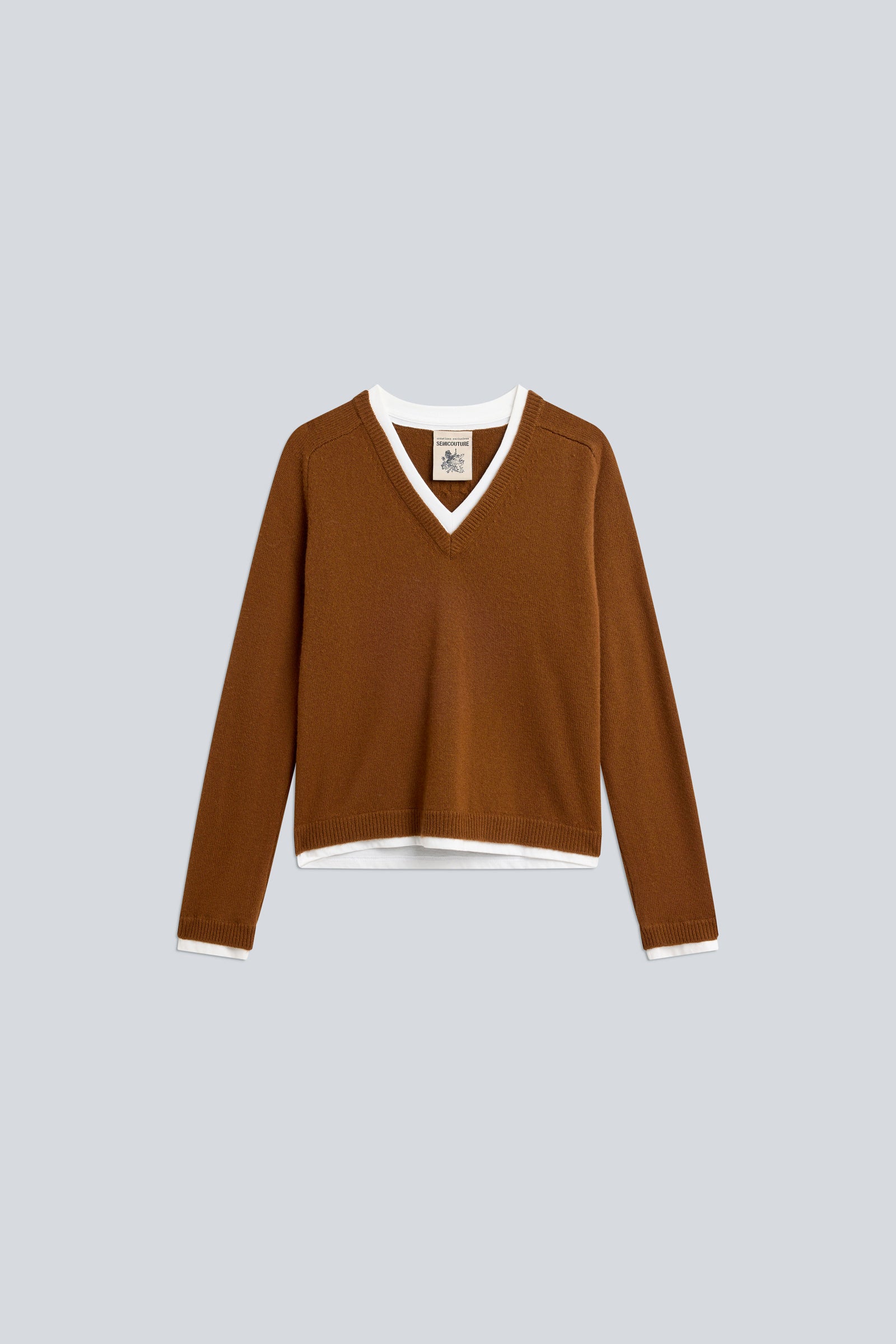Semicouture Rose maglia canyon scollo a V