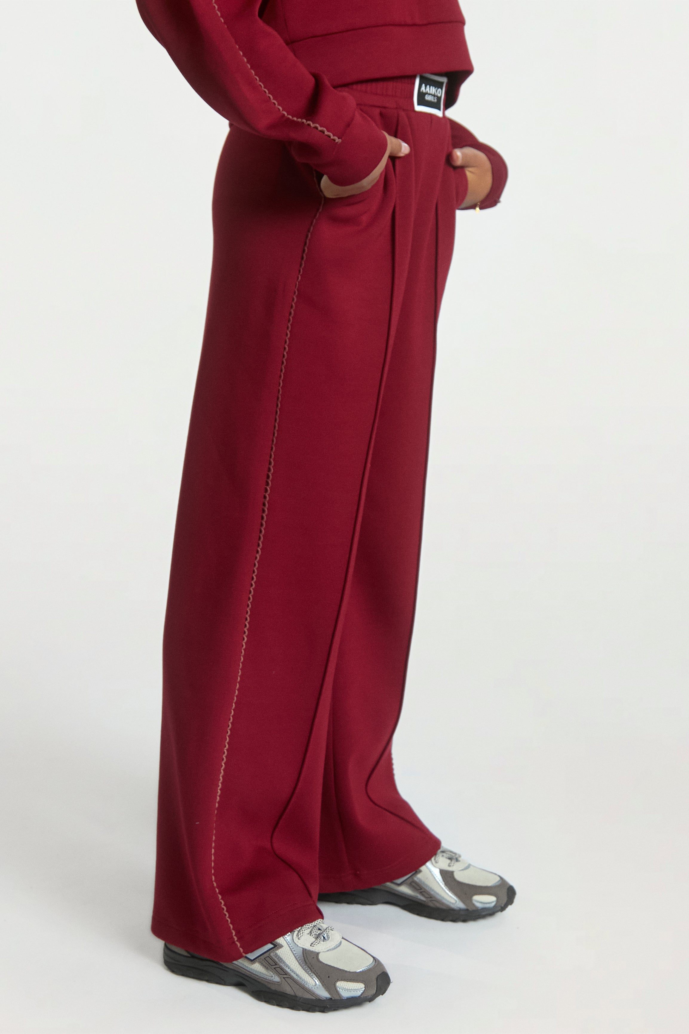 Aaiko Vico pantaloni bordeaux gamba larga