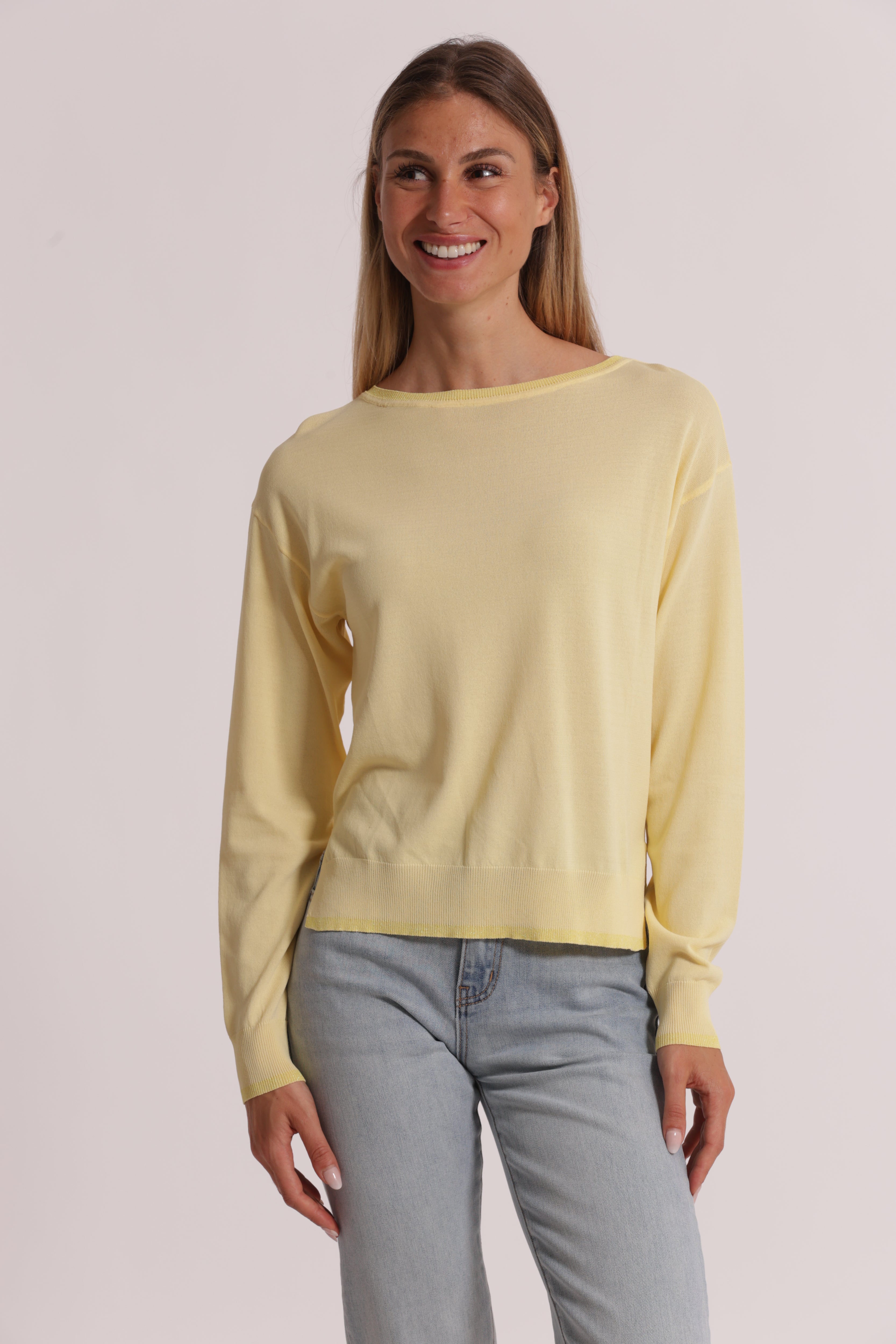 Mimi Mua Maglia Maniche Lunghe Lurex Panna