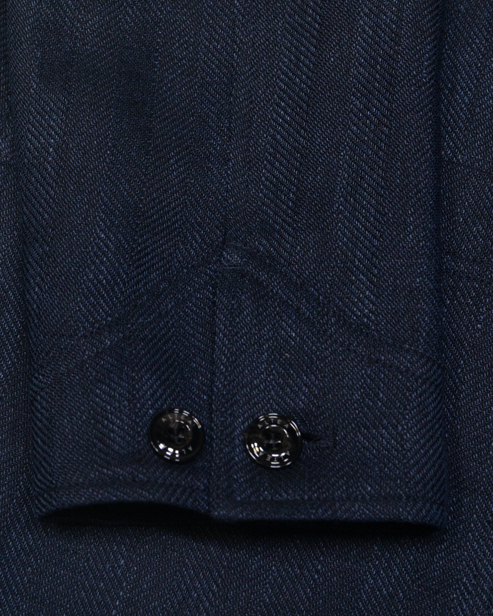 Altea Cameron work jacket lino lana navy spina di pesce