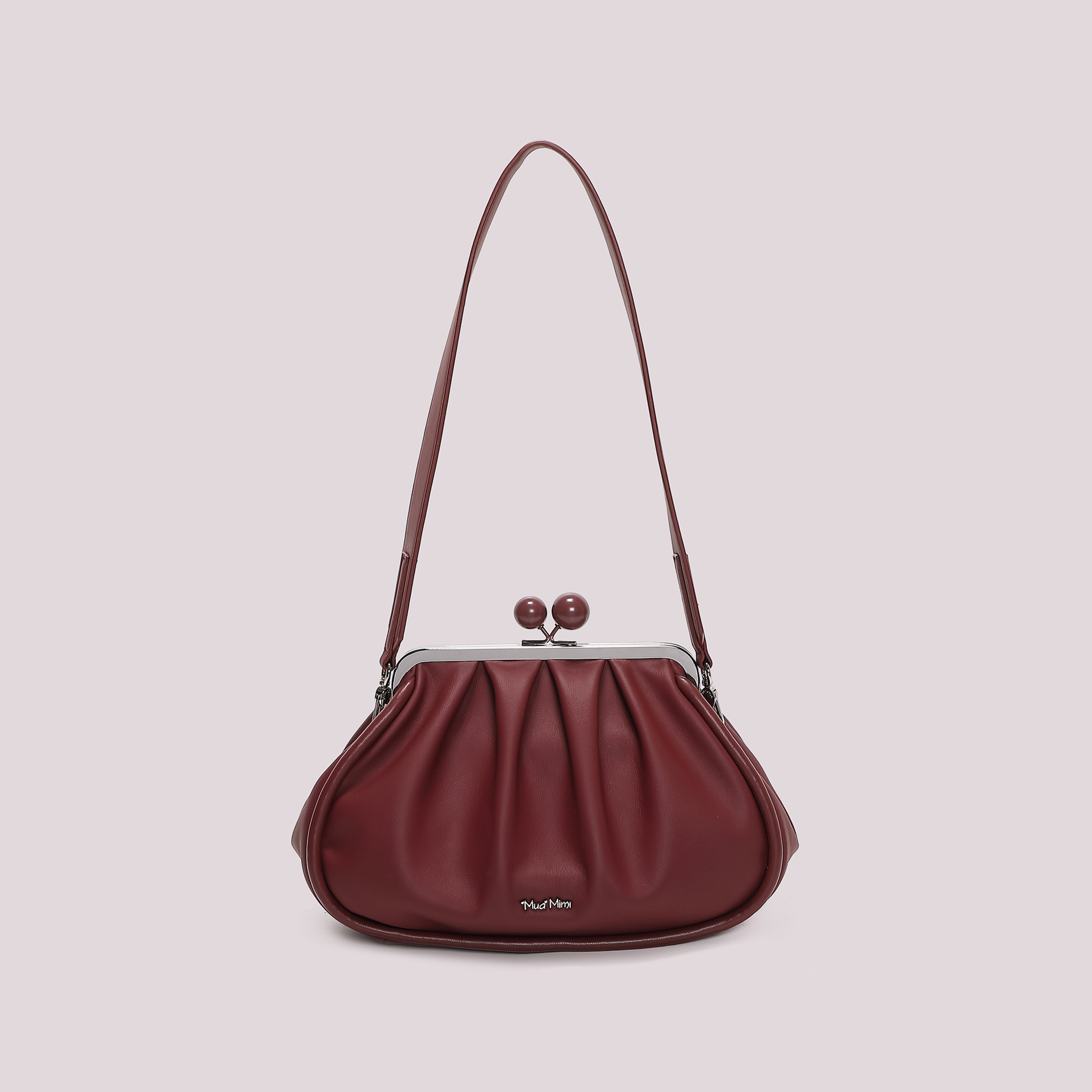 Mimi Mua Clutch Morbida Sfere Nera 30cm Elegante