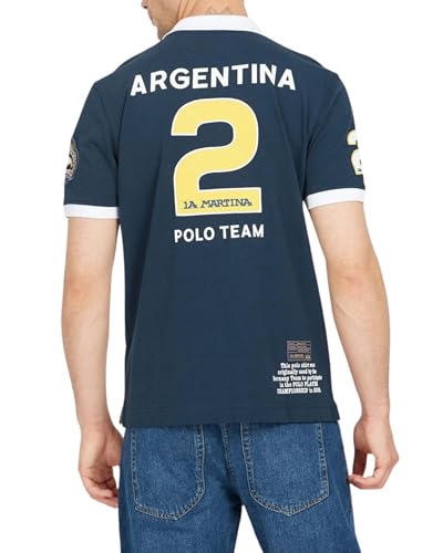 La Martina VMP606 Velibor Polo Navy Jersey Cotone