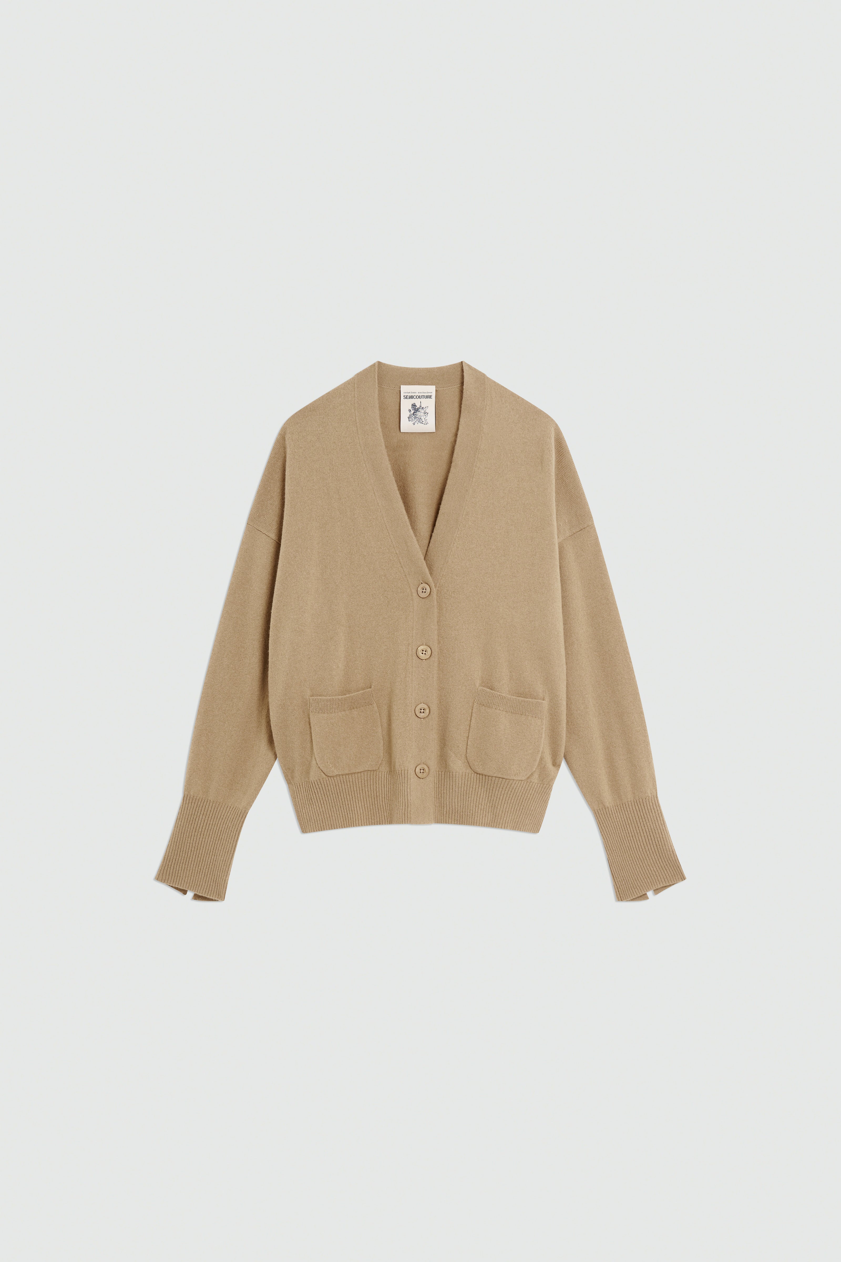 Semicouture Esther Y6WD06 cardigan lana cashmere cammello