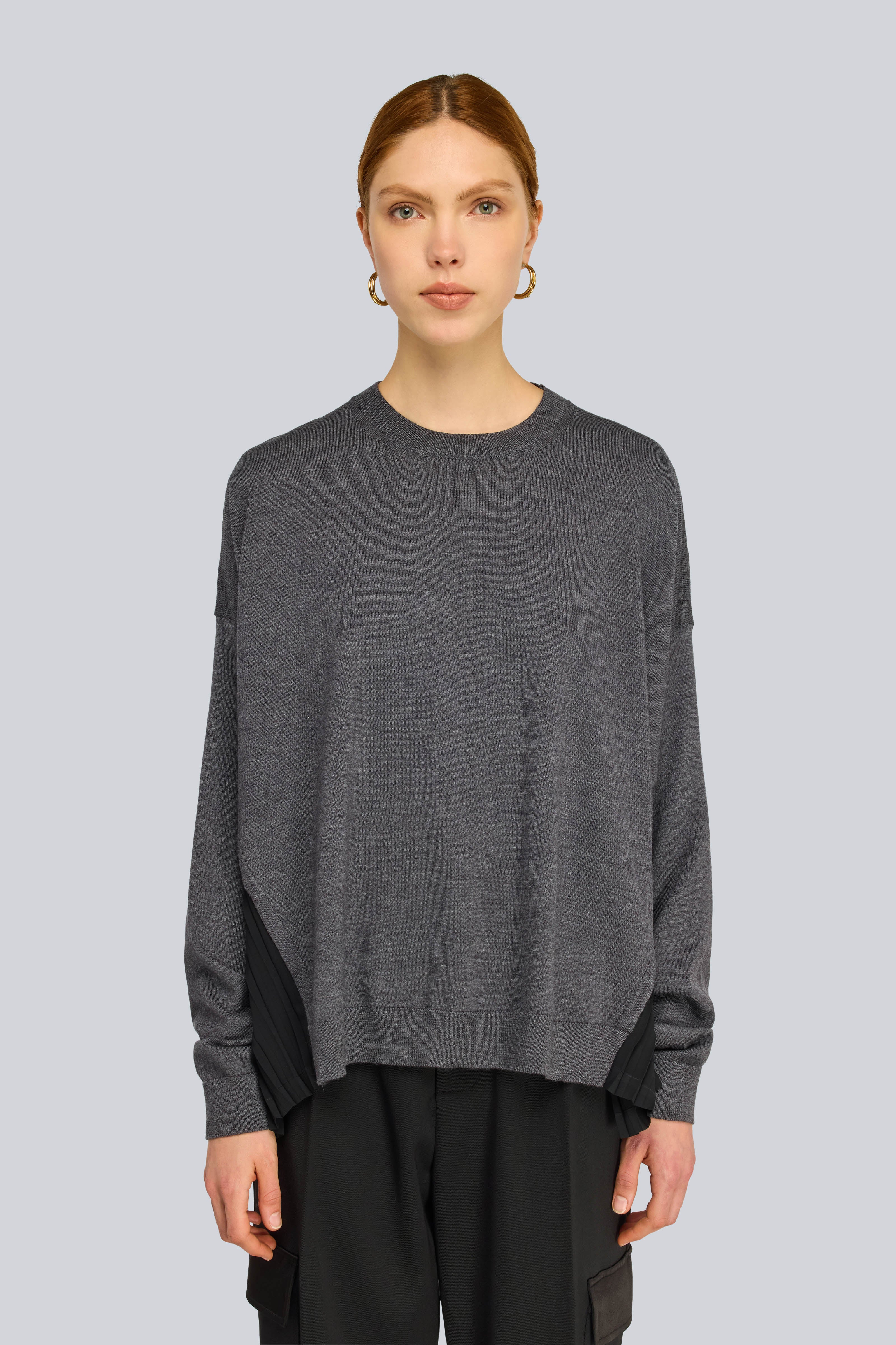 Semicouture Glory maglia lana antracite georgette