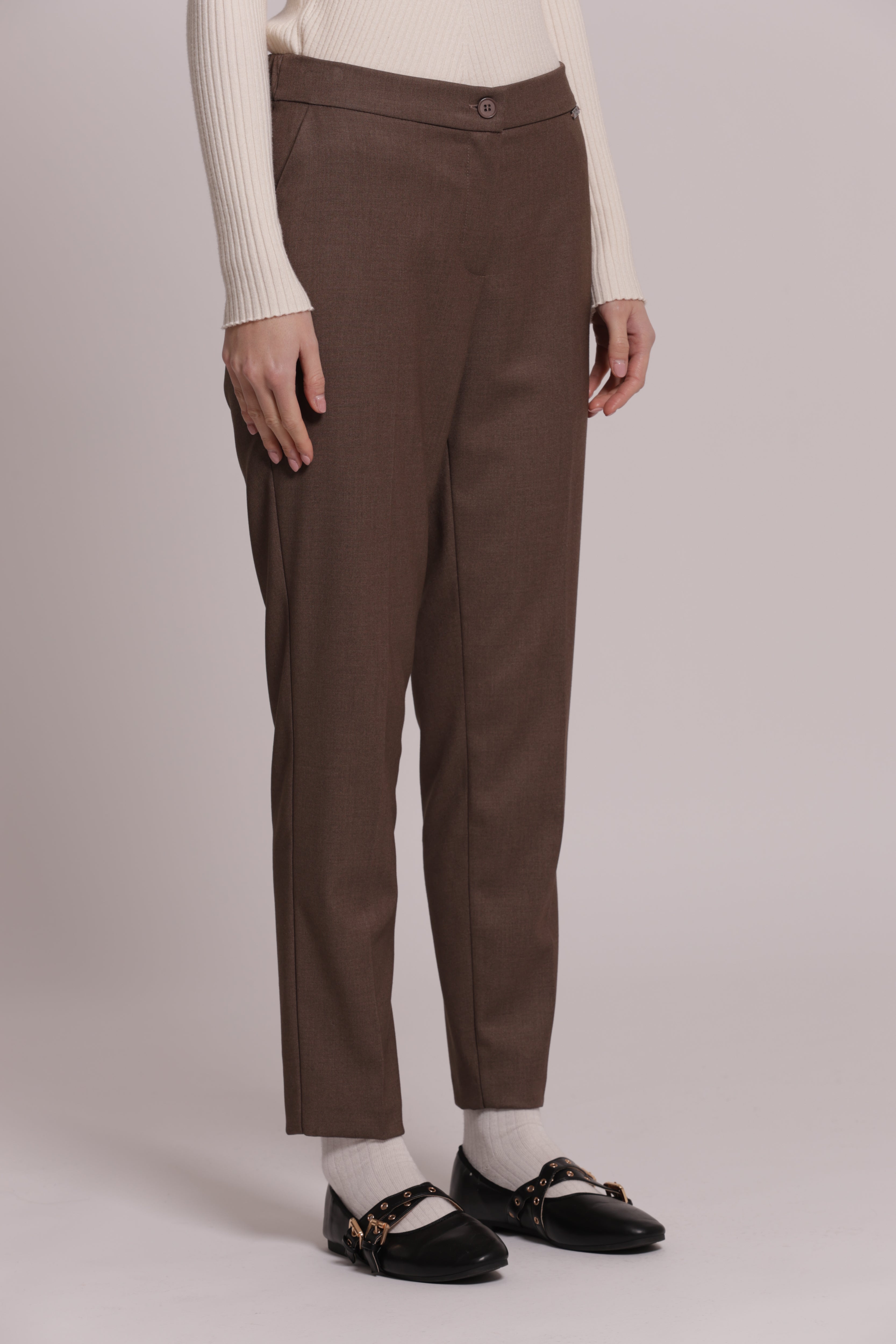 Mimi Mua pantalone sigaretta elastico dietro vanz pantaloni nero S