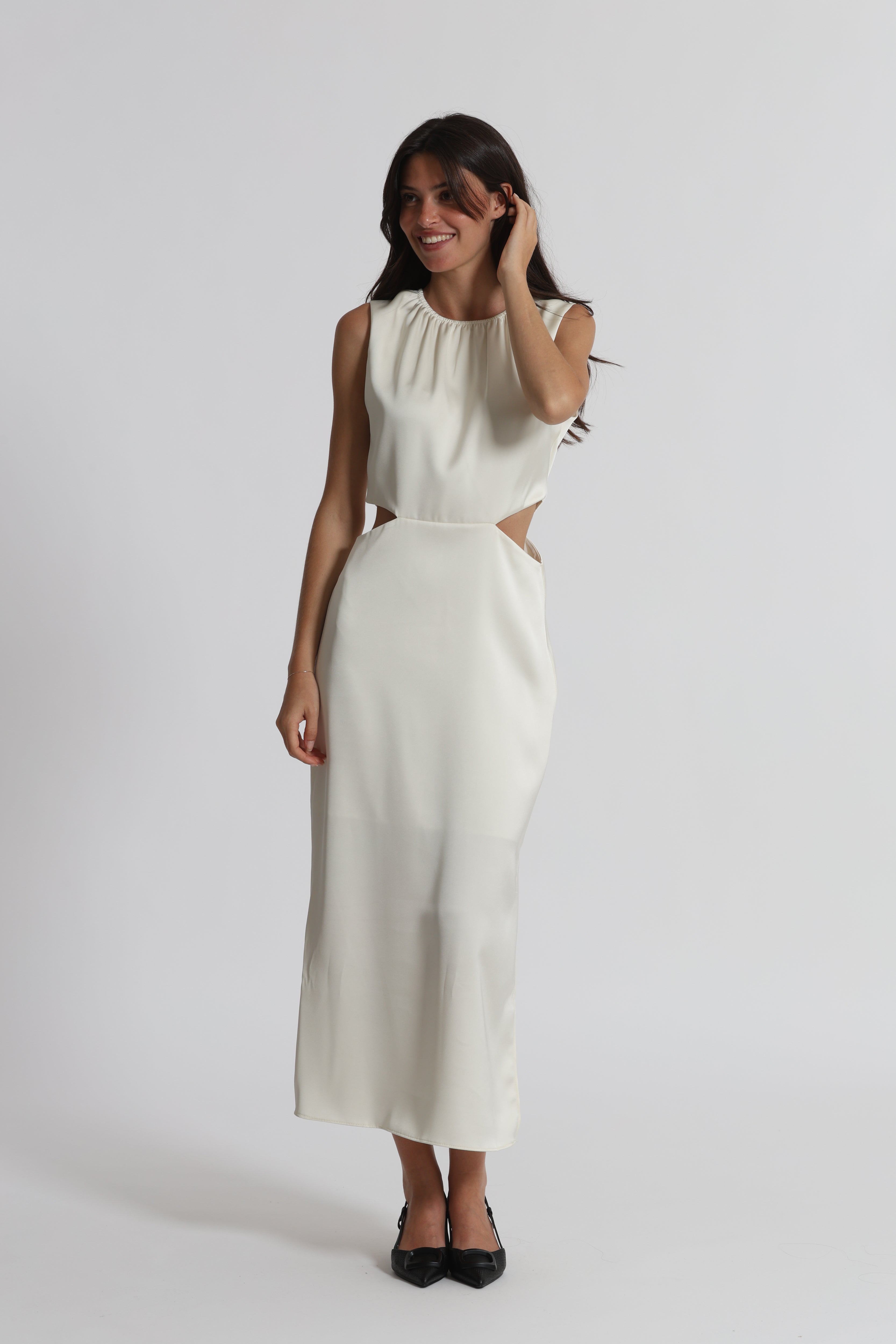 Mimi Mua Midi con Cut Out Abito Nero XS