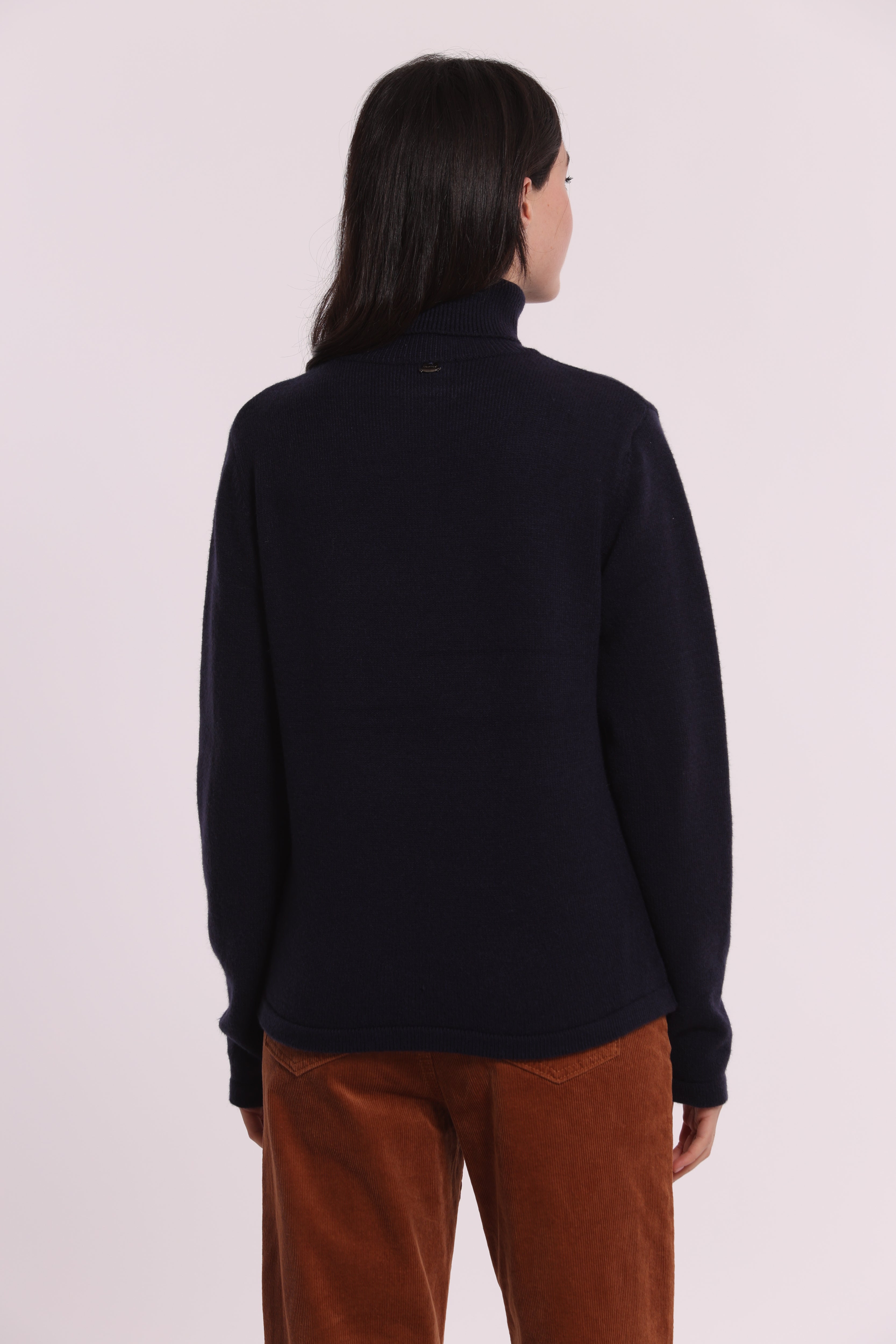 Mimi Mua Maglia Collo Alto Ricami Floreali Nera