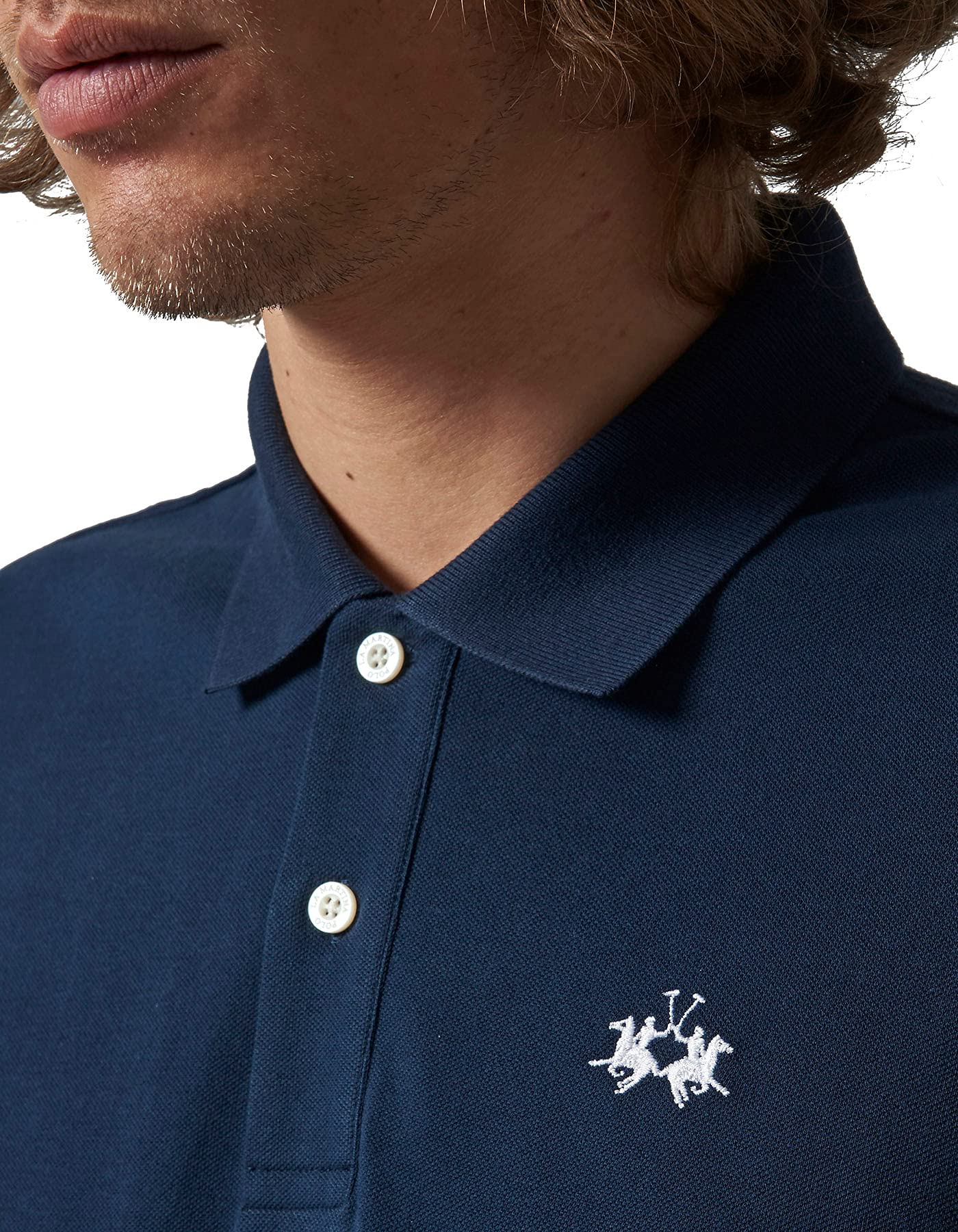 La Martina Polo Classica piqué uomo blu navy taglia M