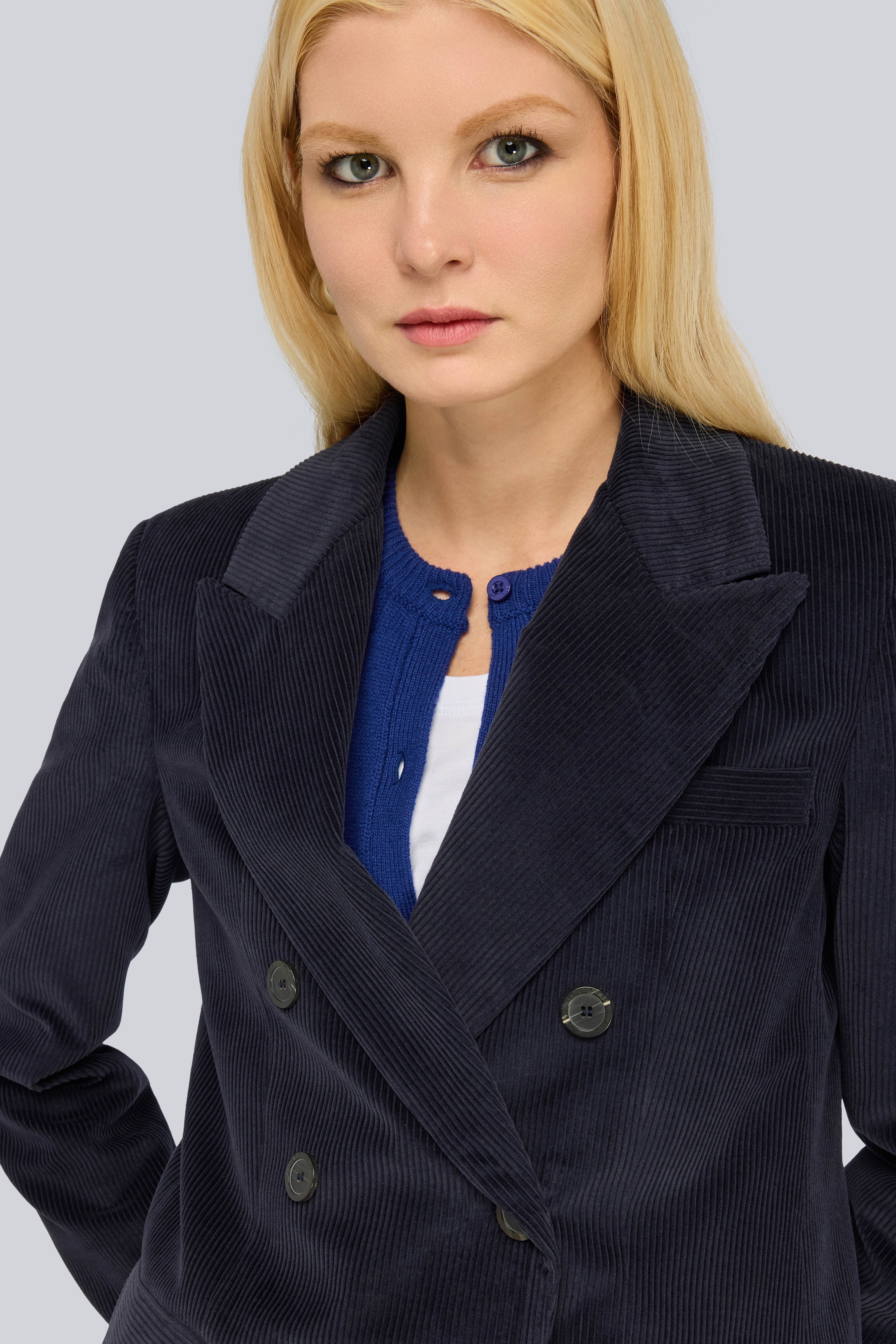Semicouture Phyllida S6WR40 giacca blu notte velluto