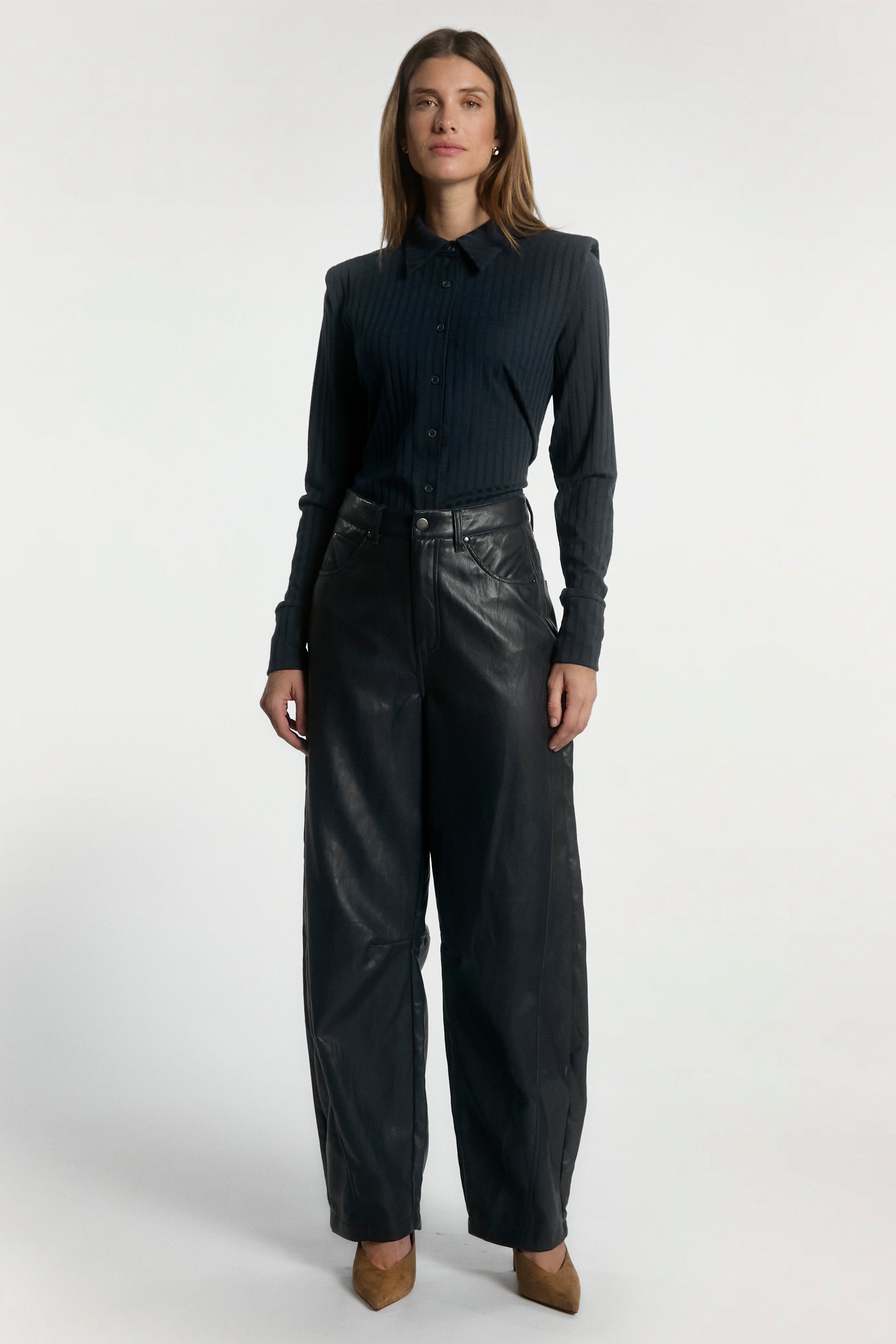 Aaiko Vigo top blu pizzo manica lunga