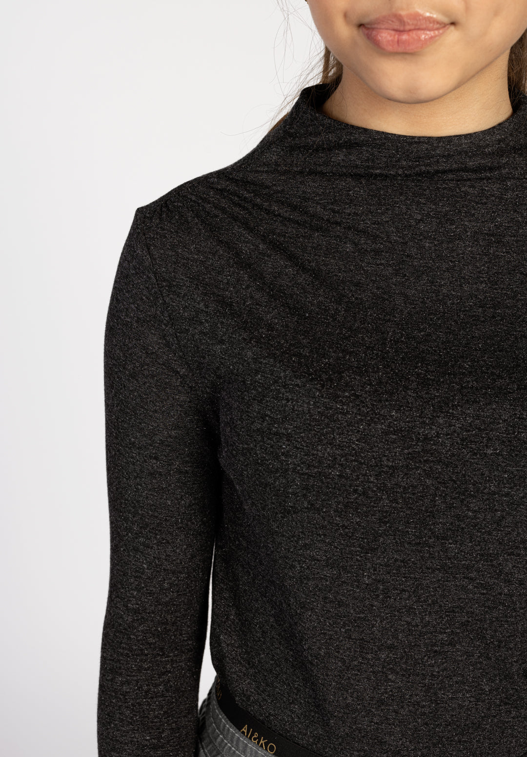Aaiko Hayley top grigio scuro aderente