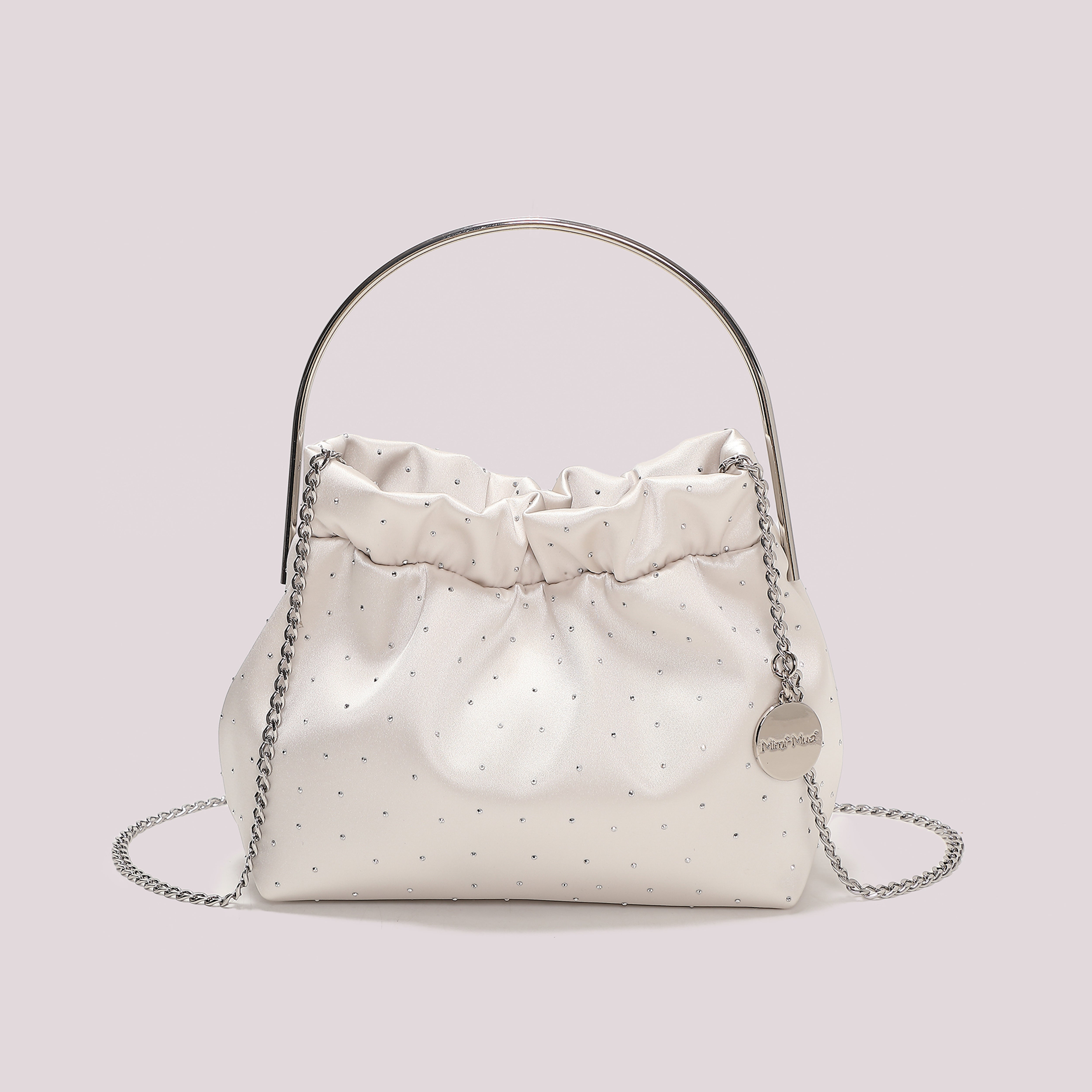 Mimi Mua Borsa Tessuto Strass Nero