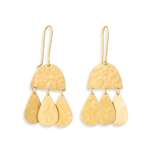 On Earth Cloud orecchini ottone dorato 5 cm