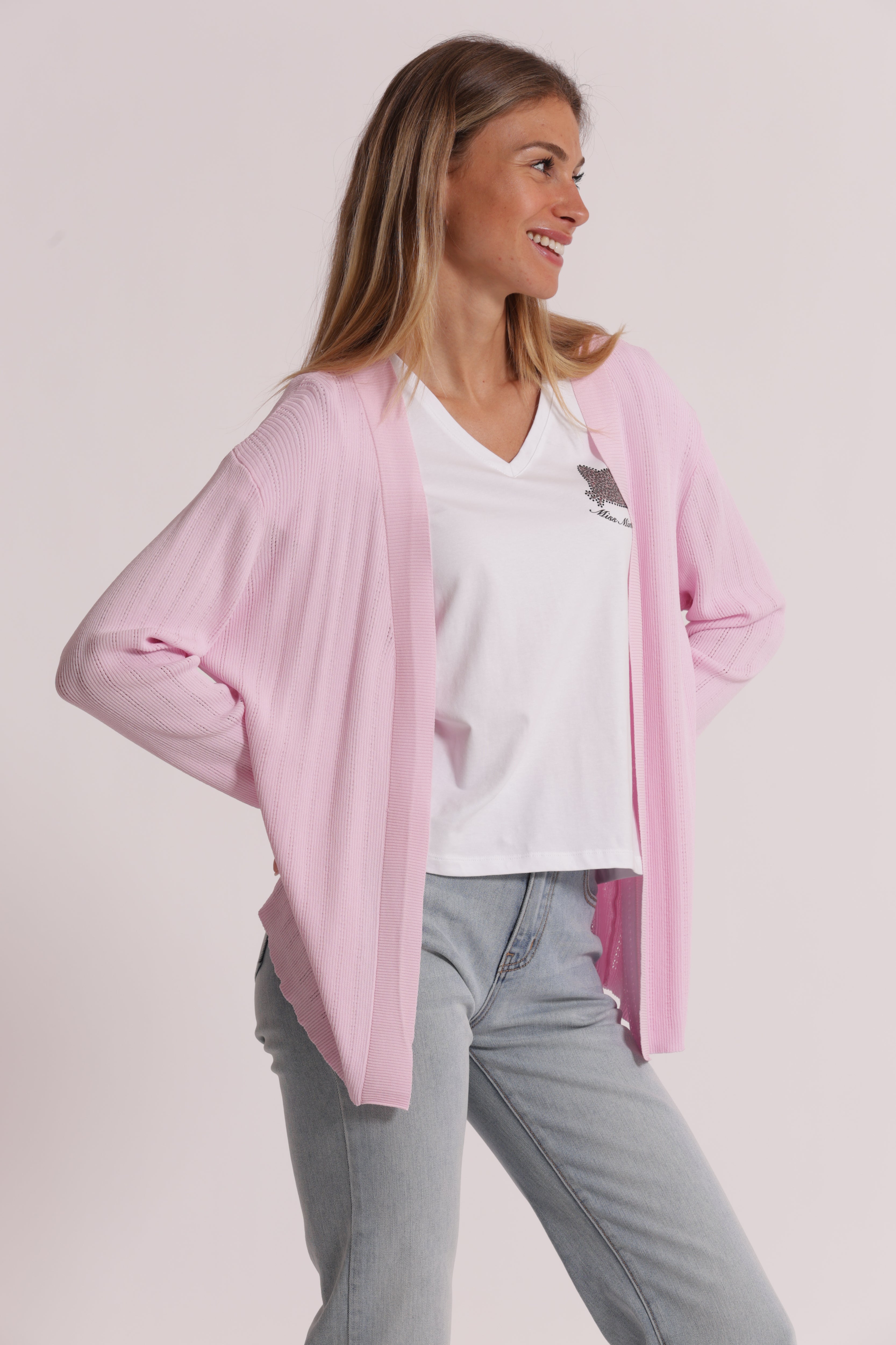 Mimi Mua Cardigan Aperto Traforato in maglia