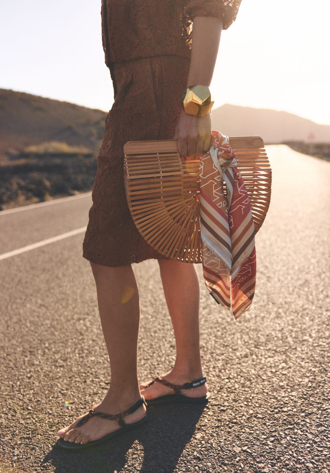 Aaiko Scarf foulard beige con stampa