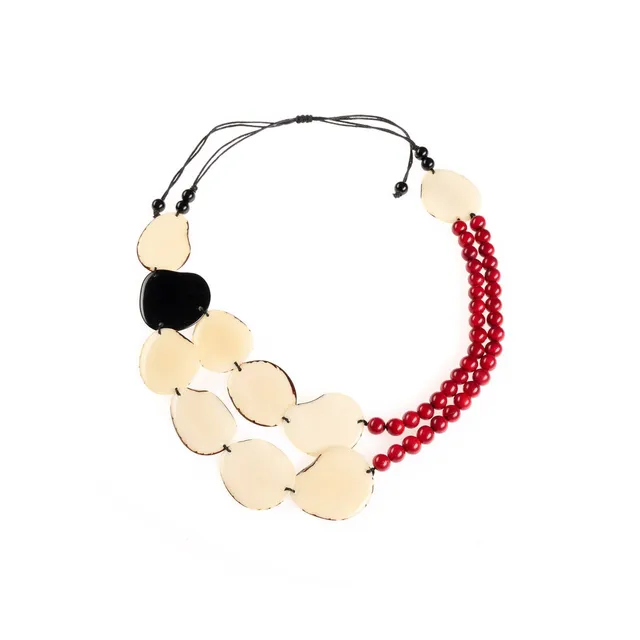 On Earth Origine collana tagua multicolore 55 cm
