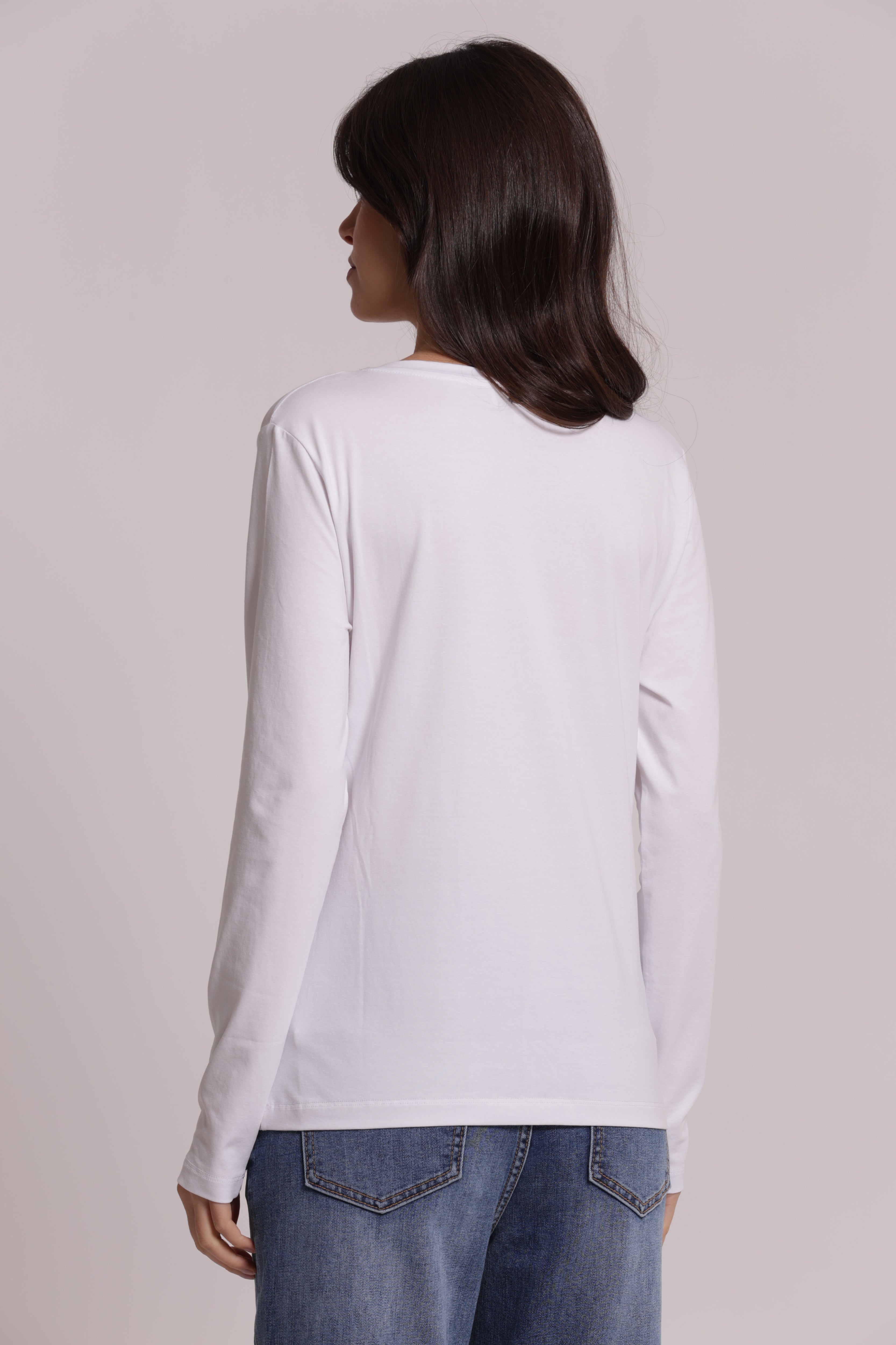 Mimi Mua t-shirt maniche lunghe trasparenza nera
