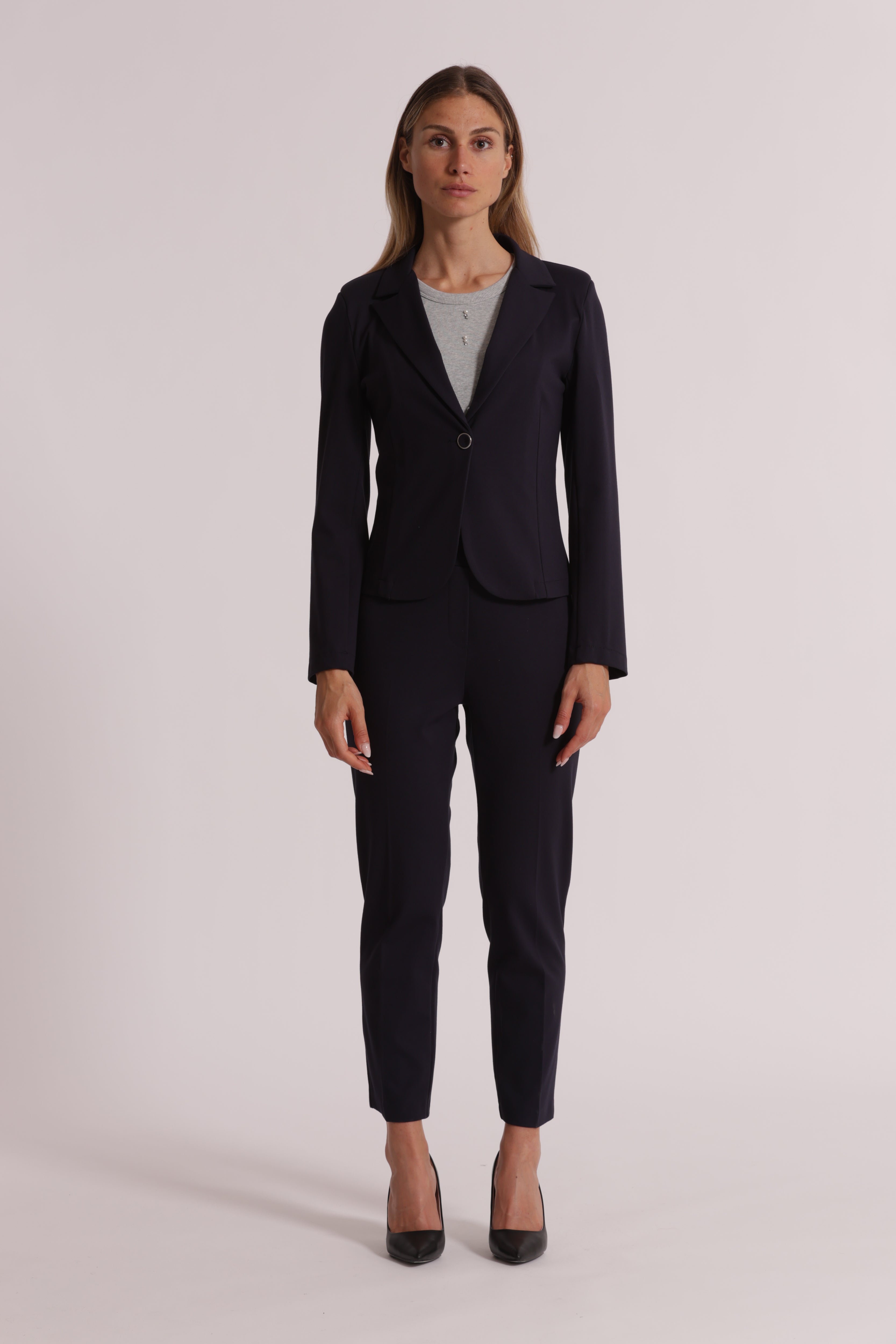 Mimi Mua Basic giacca punto Milano bianca viscosa