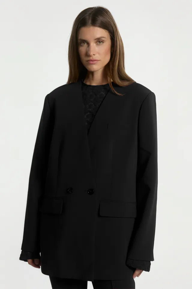 Aaiko Luray blazer nero doppiopetto