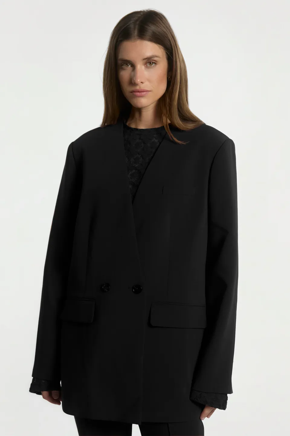 Aaiko Luray blazer nero doppiopetto